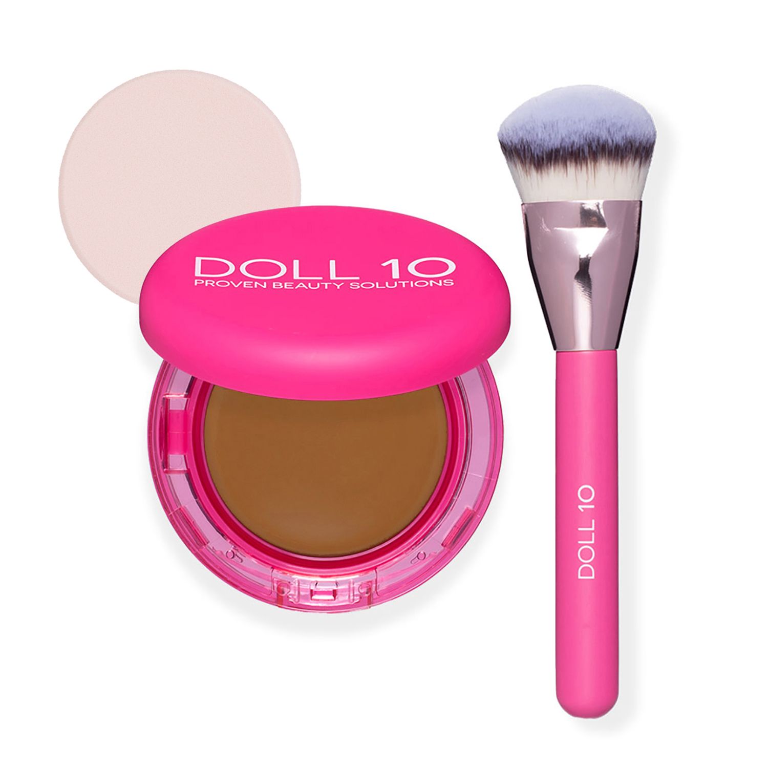 DOLL 10 BEAUTY Peptide Bounce Balm Foundation 14,5g mit Pinsel & Schwamm
