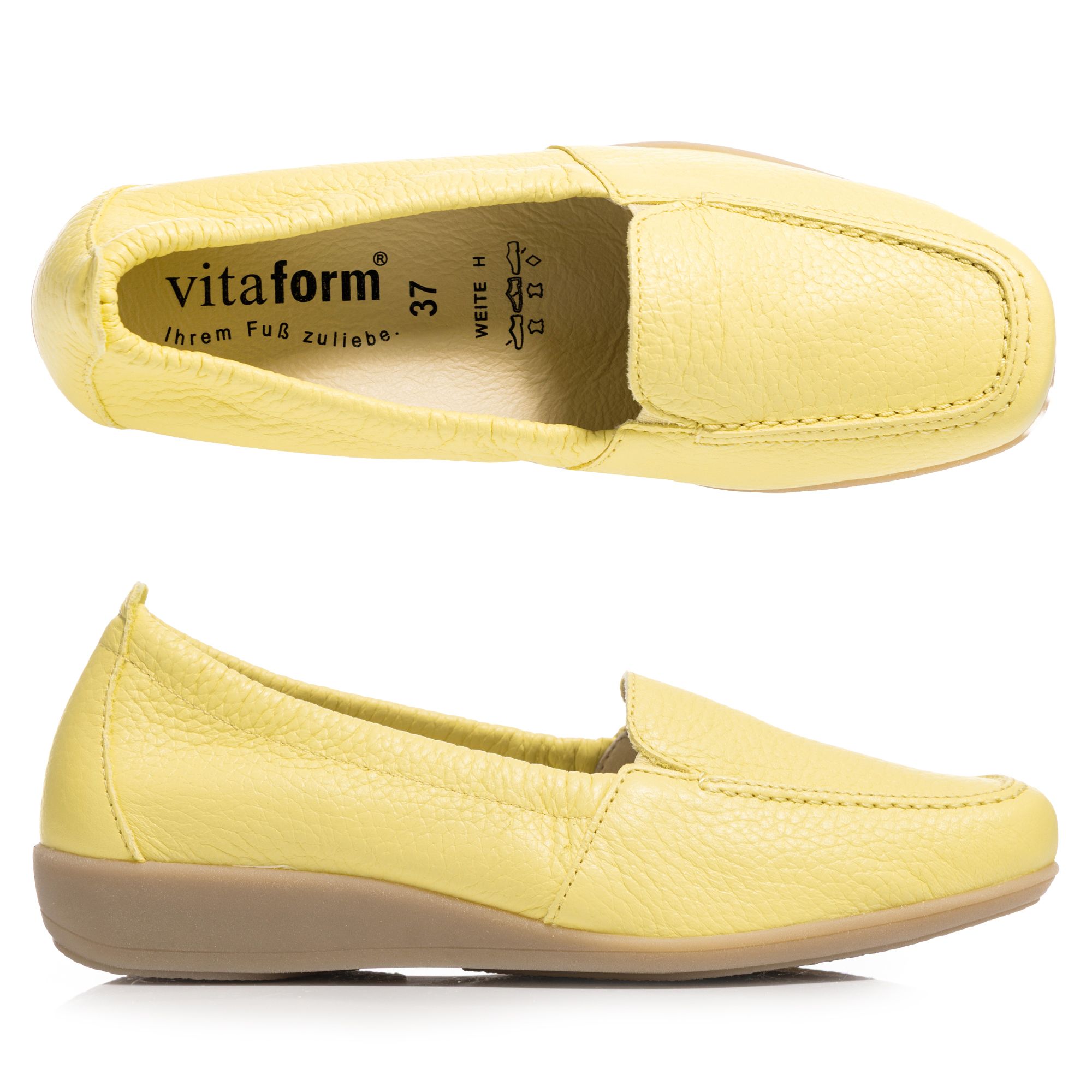 VITAFORM Damen-Mokassin Hirschleder Sohle Hilka