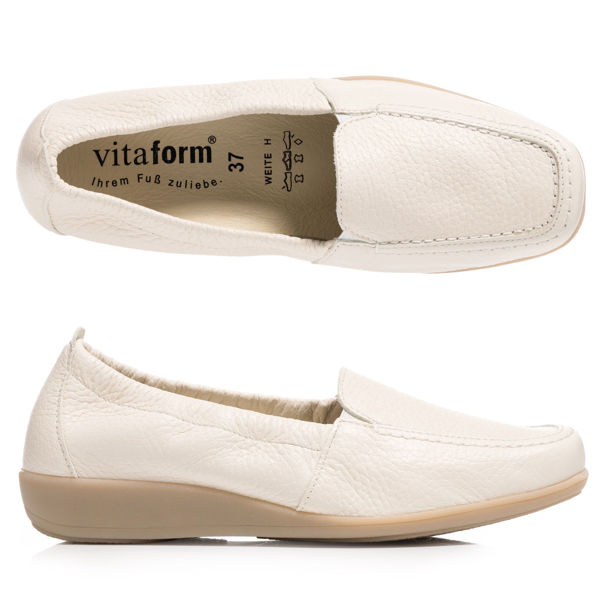 VITAFORM Damen-Mokassin Hirschleder Sohle Hilka