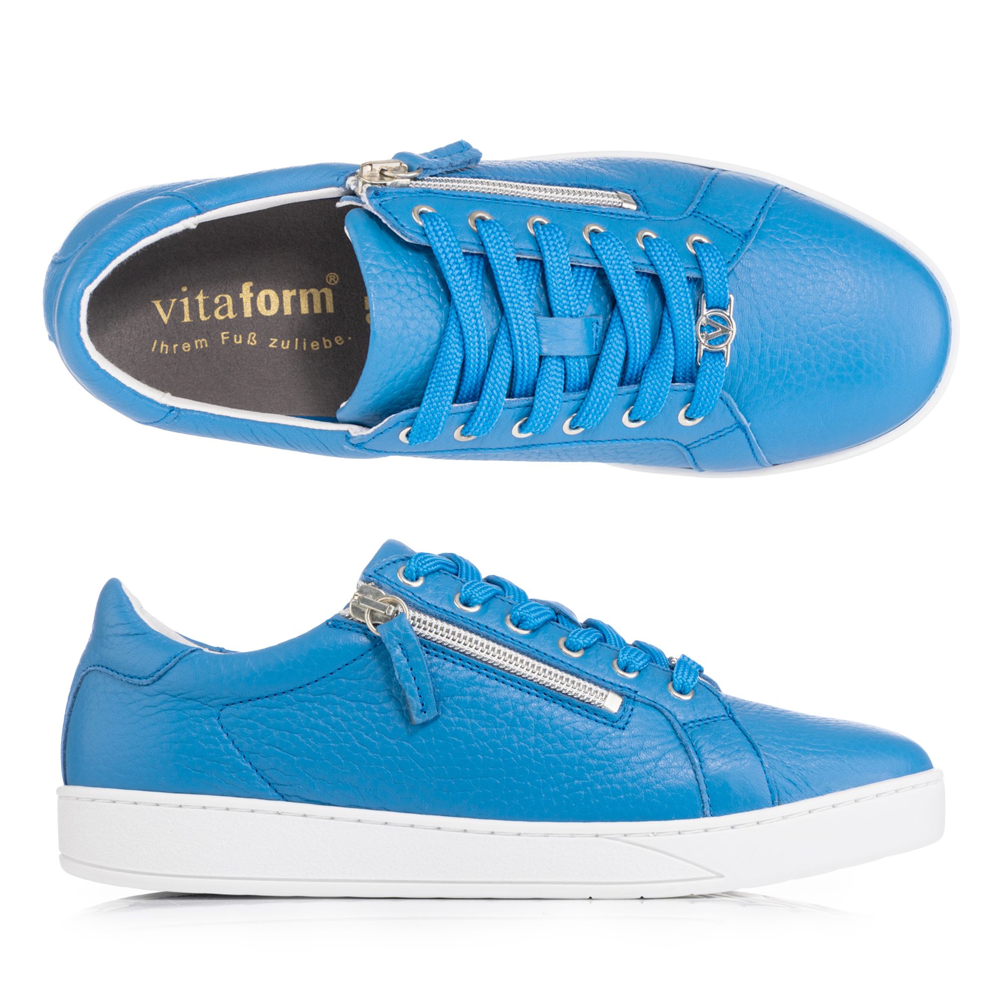 VITAFORM Damen-Sneaker Hirschleder Reißverschluss Sohle Stella