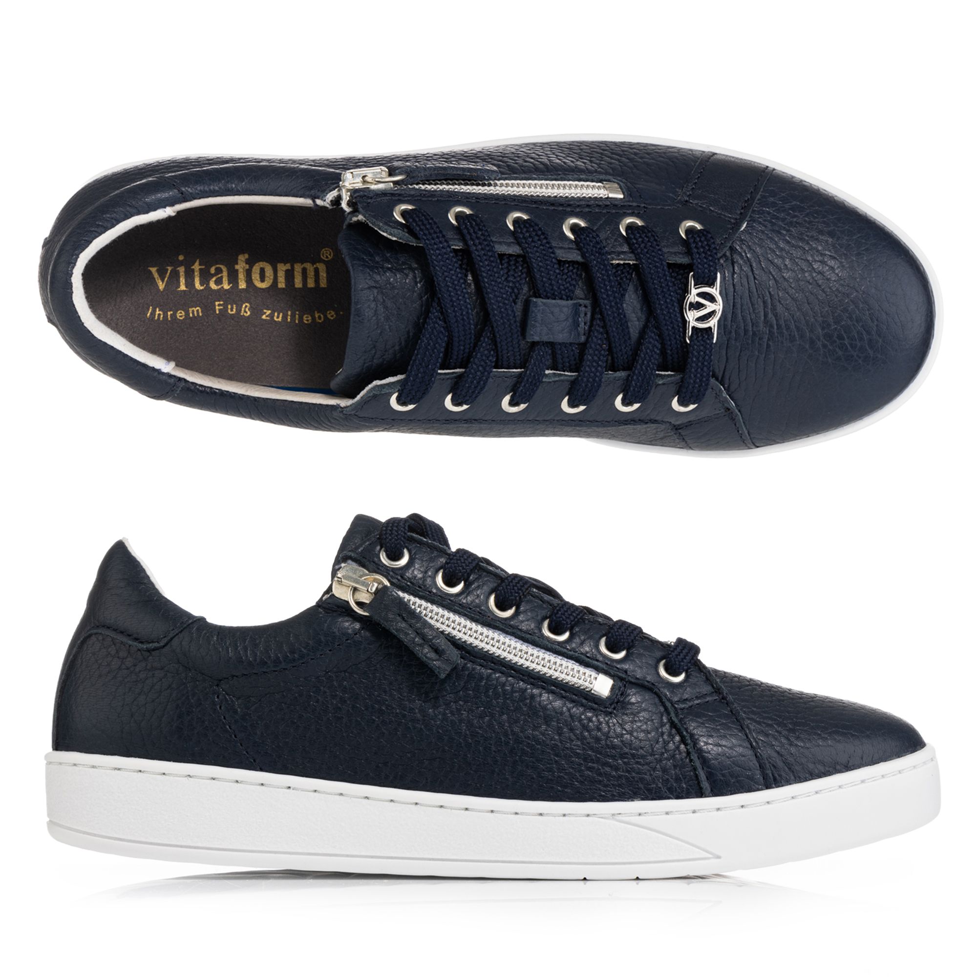 VITAFORM Damen-Sneaker Hirschleder Reißverschluss Sohle Stella