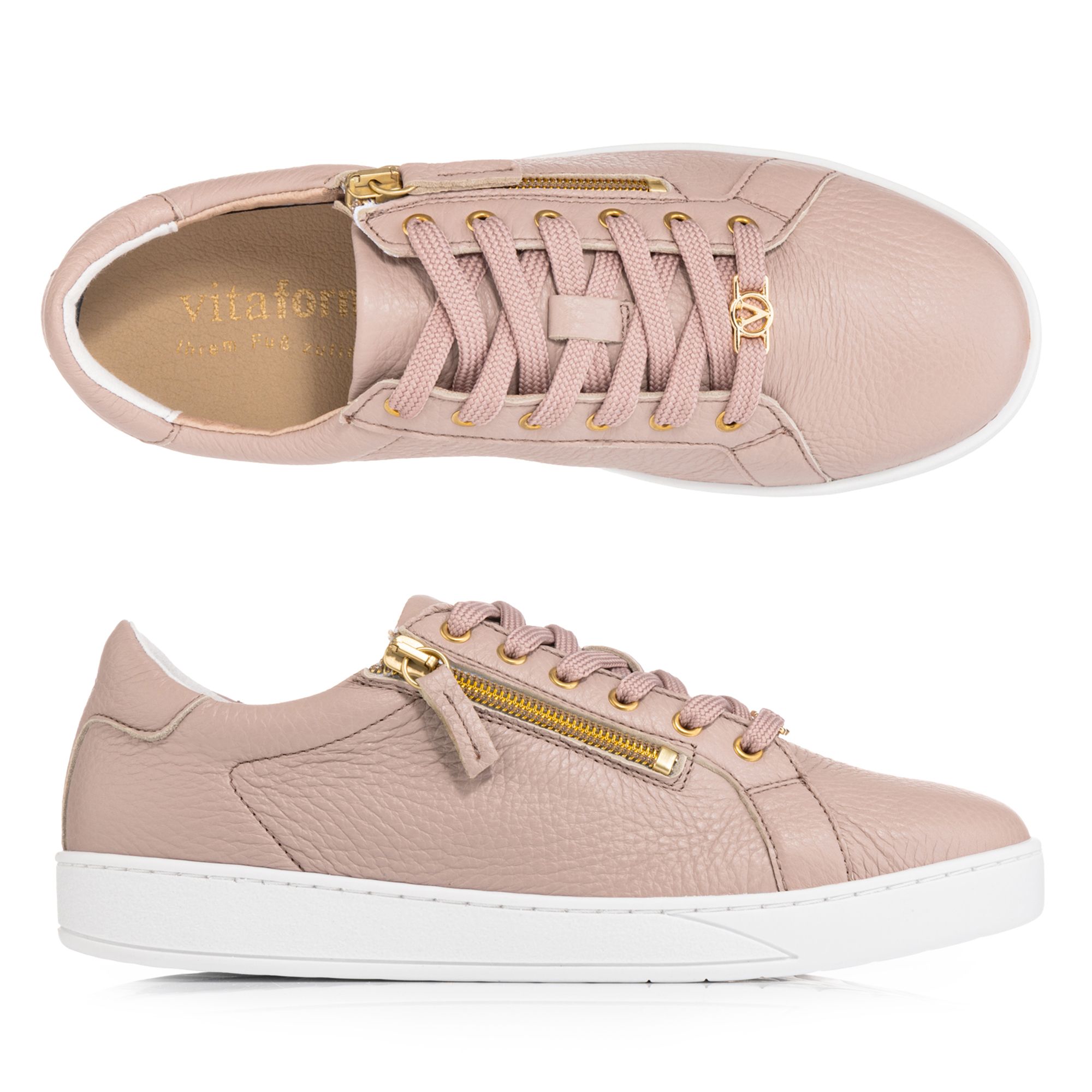 VITAFORM Damen-Sneaker Hirschleder Reißverschluss Sohle Stella