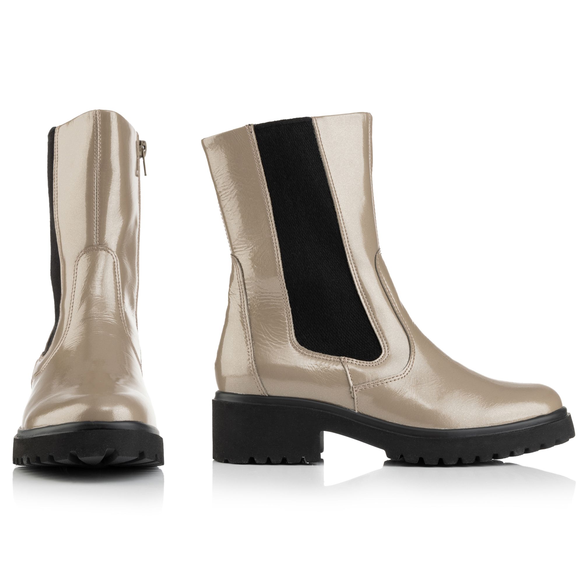 VITAFORM Damen-Stiefel Crashlackleder gefüttert Leichtsohle