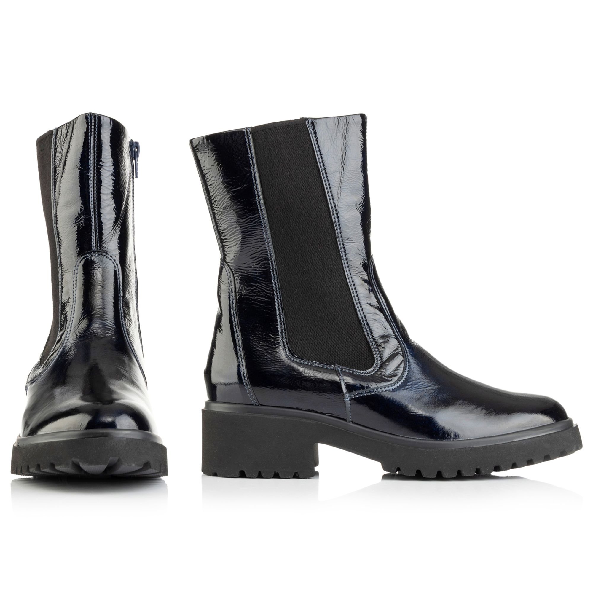 VITAFORM Damen-Stiefel Crashlackleder gefüttert Leichtsohle