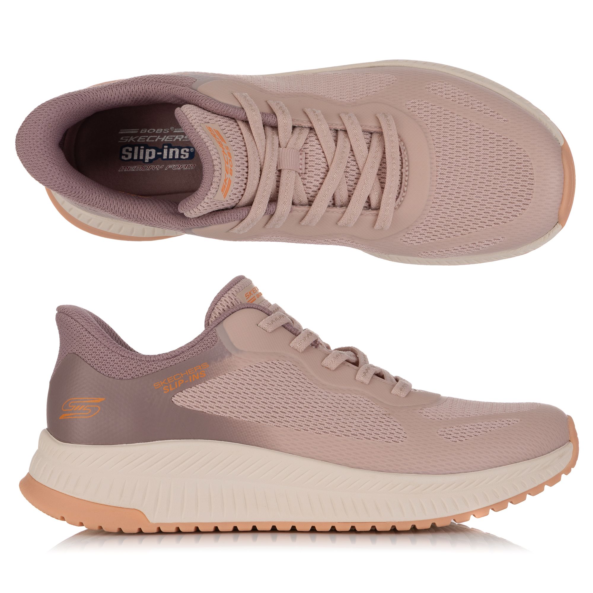 SKECHERS Damen-Slipper Bobs Squad 4 Materialmix Hands Free Slip-ins®