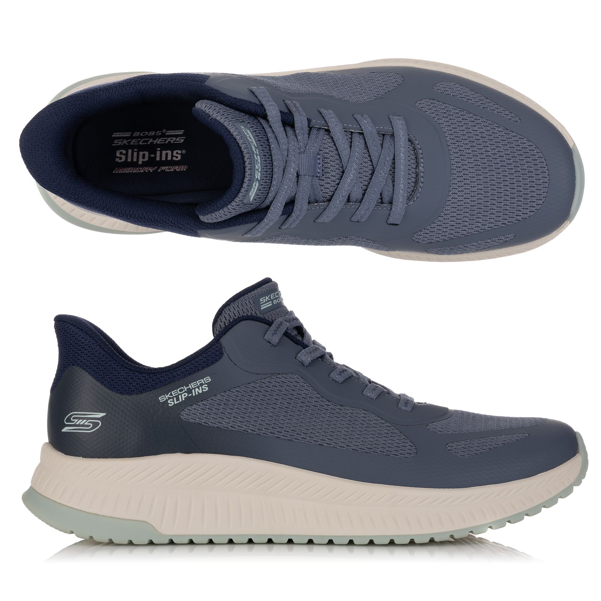 SKECHERS Damen-Slipper Bobs Squad 4 Materialmix Hands Free Slip-ins®