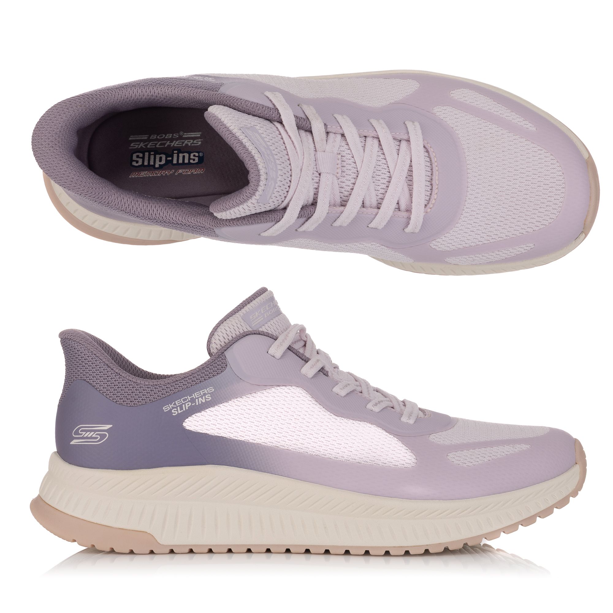 SKECHERS Damen-Slipper Bobs Squad 4 Materialmix Hands Free Slip-ins®