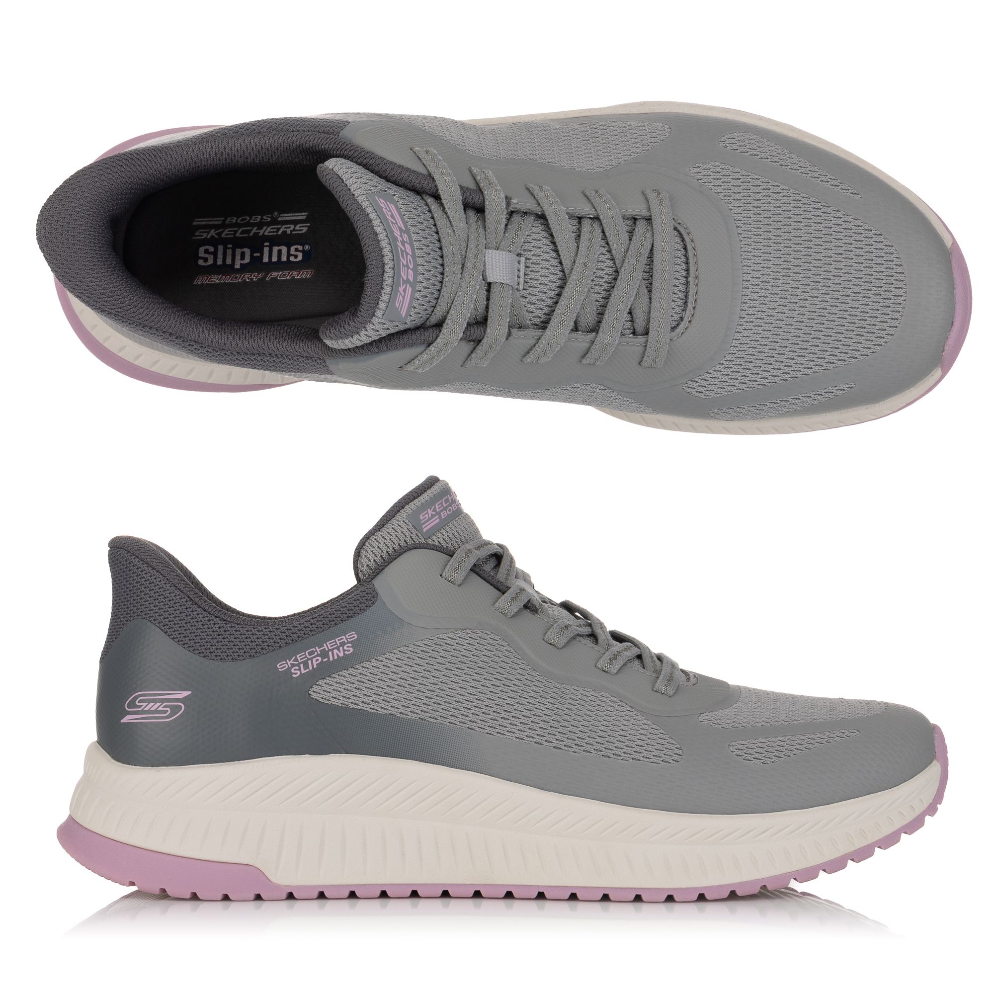 SKECHERS Damen-Slipper Bobs Squad 4 Materialmix Hands Free Slip-ins®