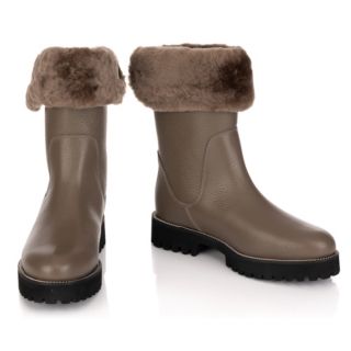 STEFFEN SCHRAUT Damen-Stiefelette Lammfell gefüttert umklappbarer Schaft Echtleder