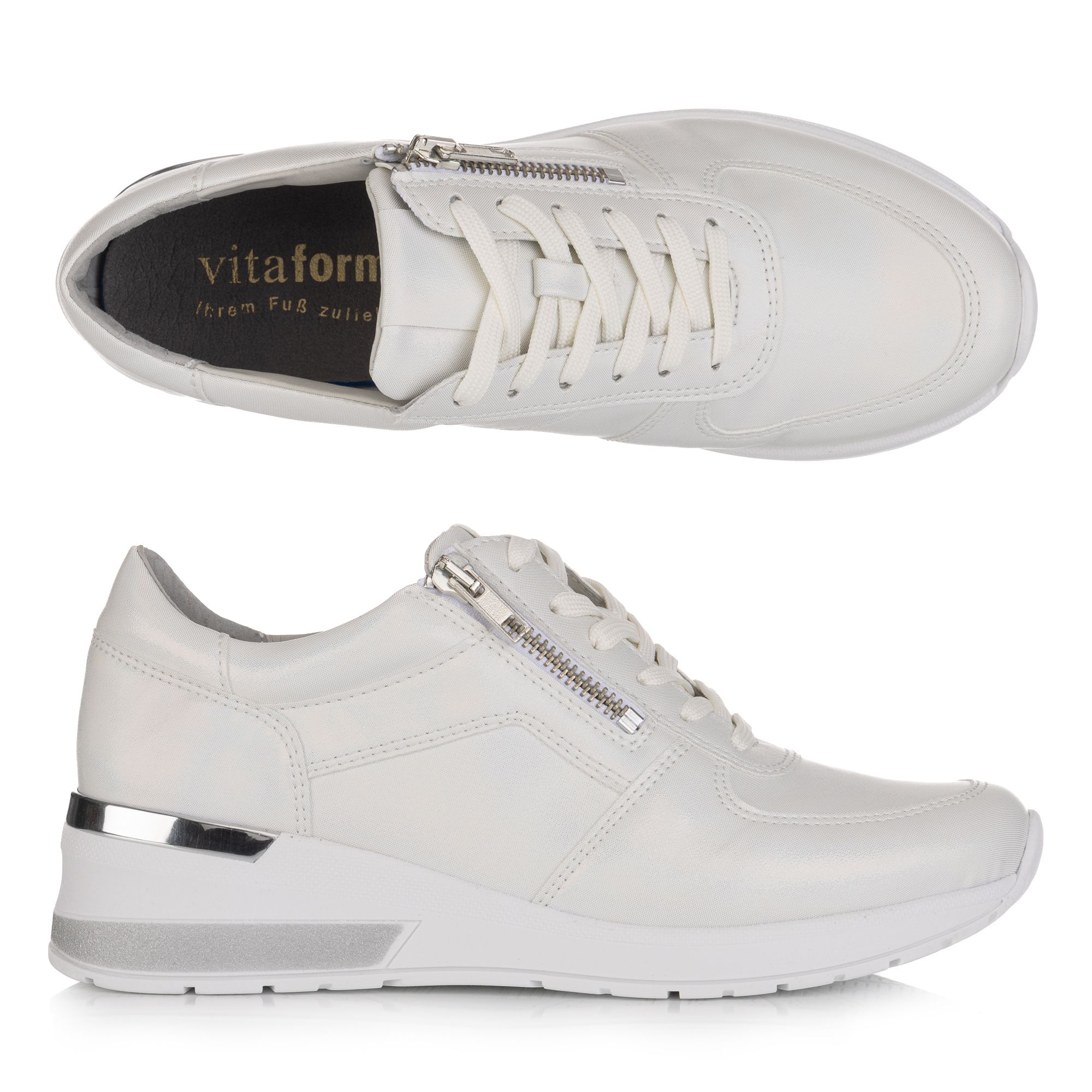VITAFORM Damen-Sneaker Stretchmaterial Perlmutt-Schimmer Sohle Nina