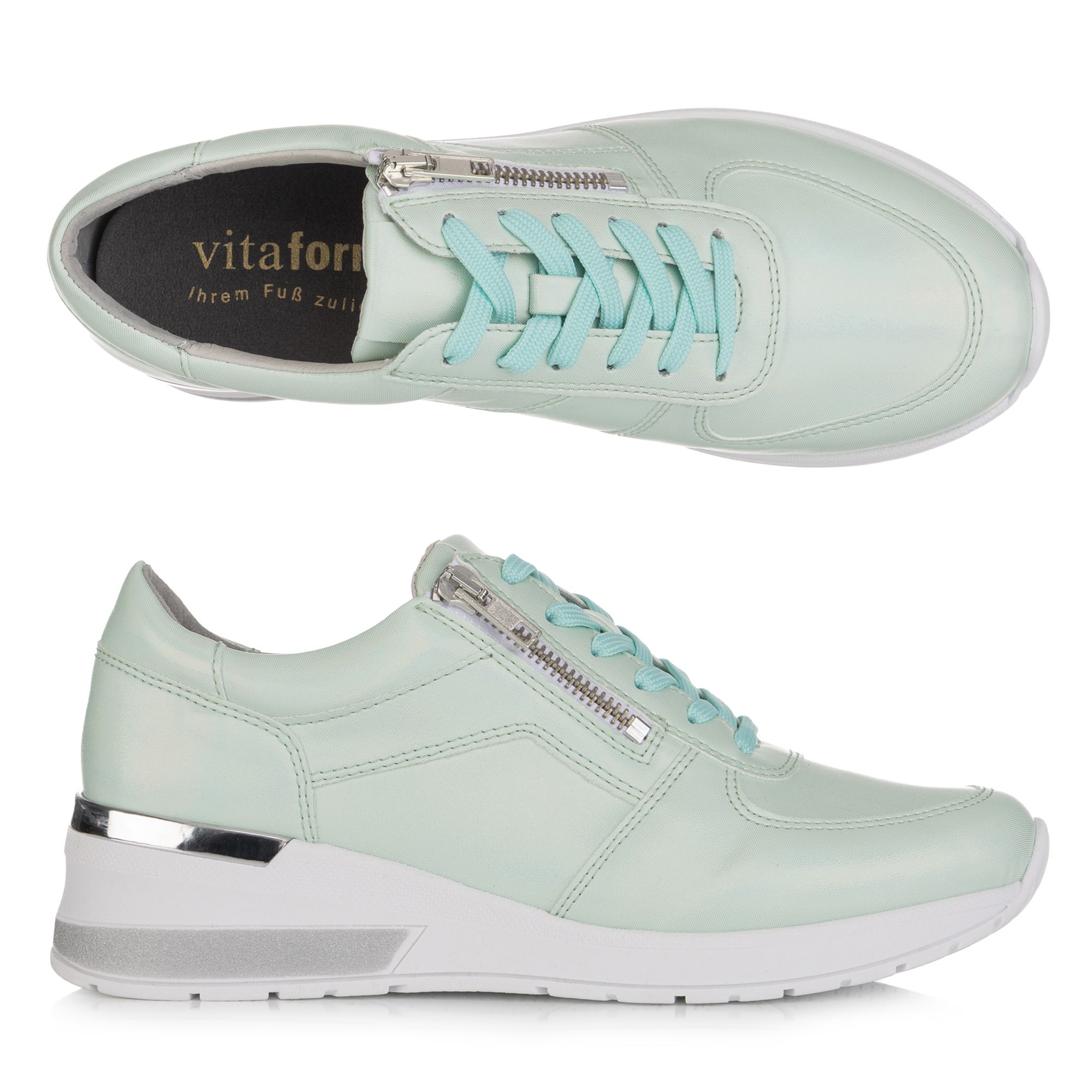 VITAFORM Damen-Sneaker Stretchmaterial Perlmutt-Schimmer Sohle Nina