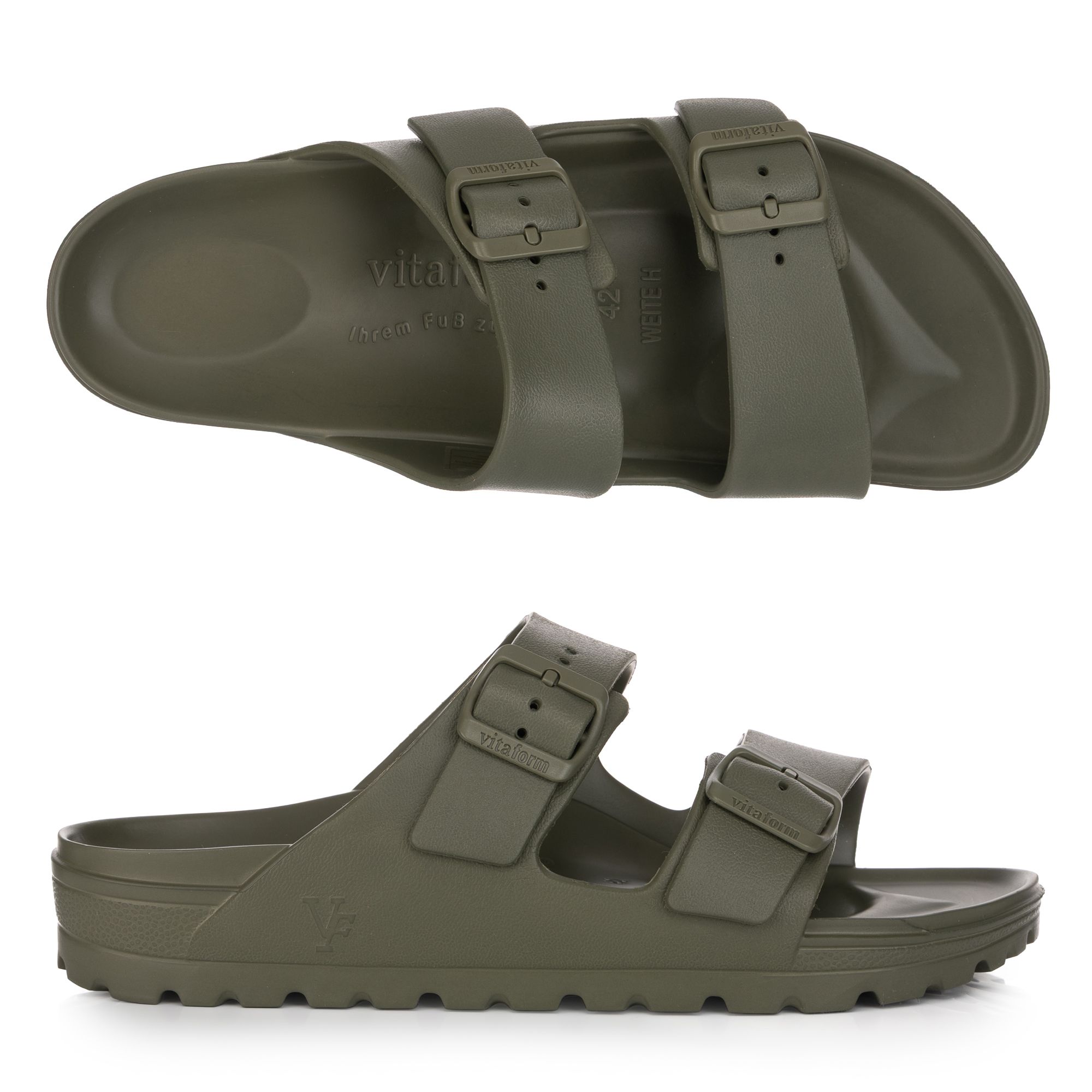 VITAFORM Herren-Pantolette EVA 2-Schnaller Tieffußbett