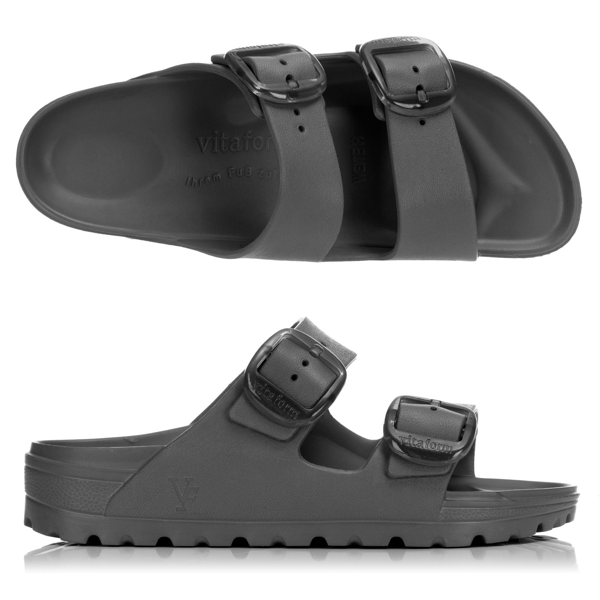 VITAFORM Damen-Pantolette EVA 2 große Schnallen Tieffußbett