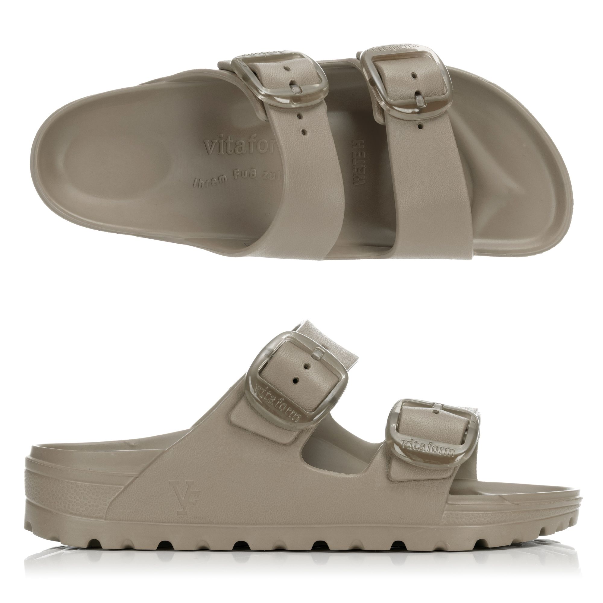 VITAFORM Damen-Pantolette EVA 2 große Schnallen Tieffußbett