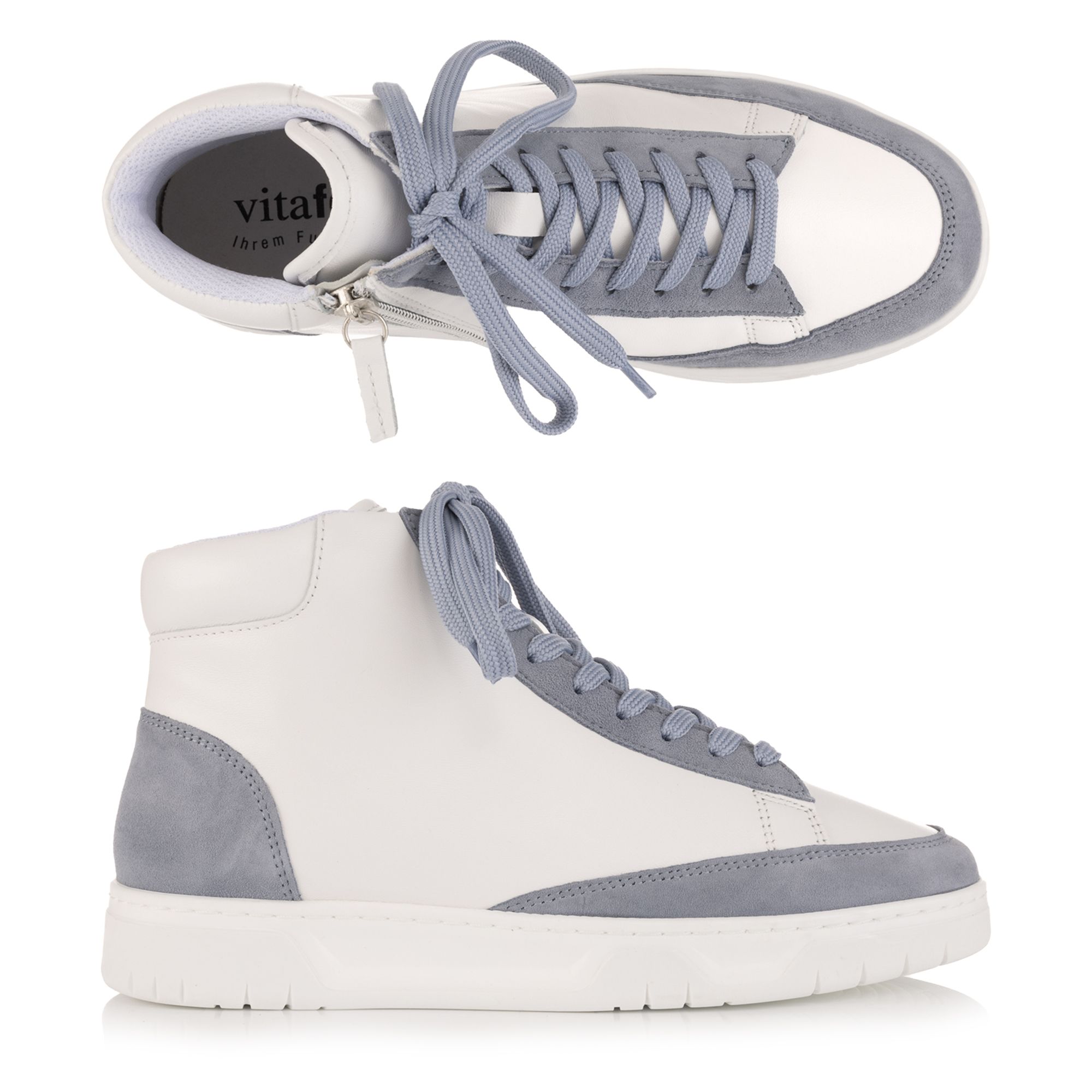 VITAFORM Damen- Hightopsneaker Nappa/Verlours Reißverschluss Sohle Maria