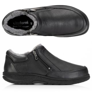 VITAFORM Herren-Stiefelette Hirschleder Lammfellfutter 2 Reißverschlüsse