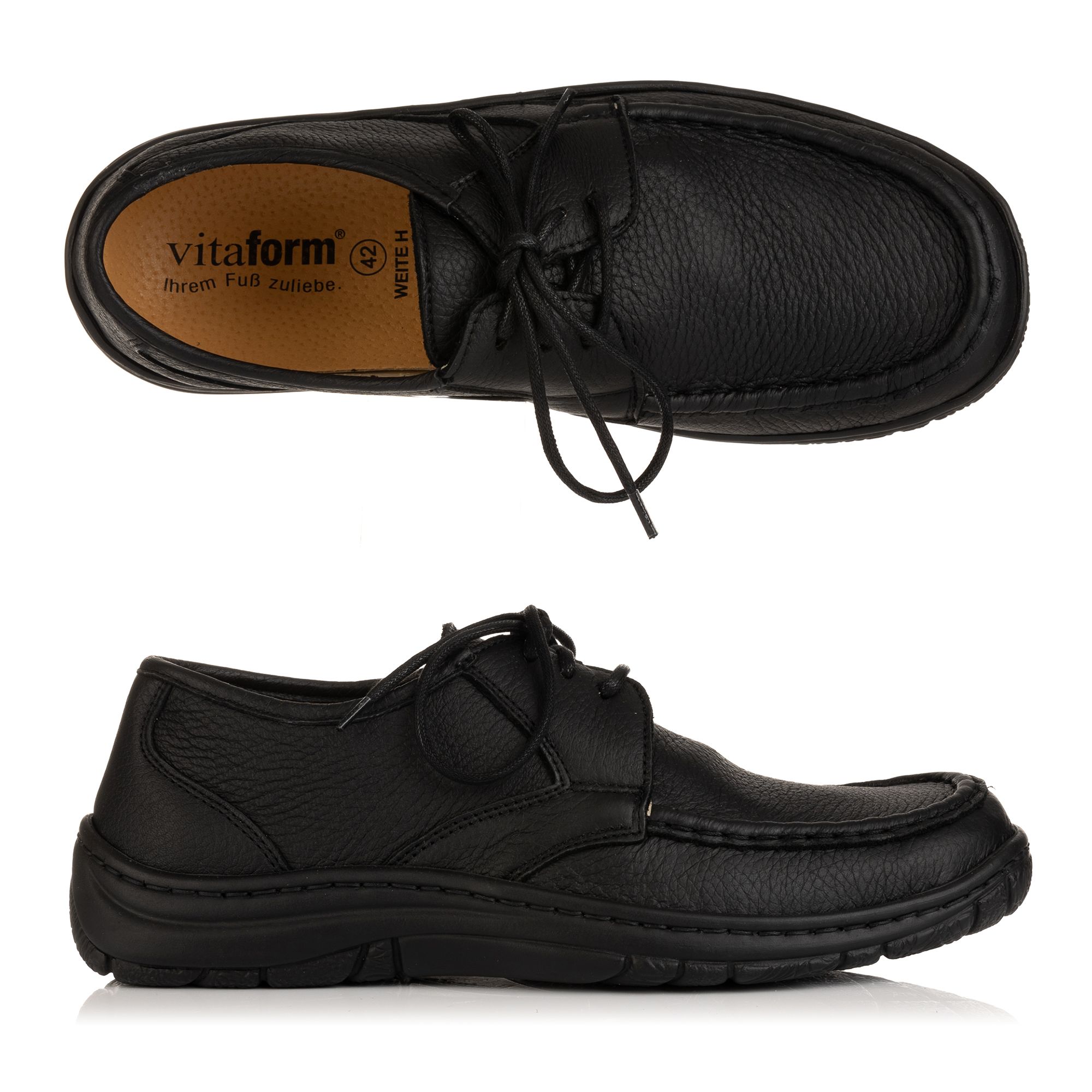 VITAFORM Herren-Halbschuh Schnürer Elchleder Handnahtsohle