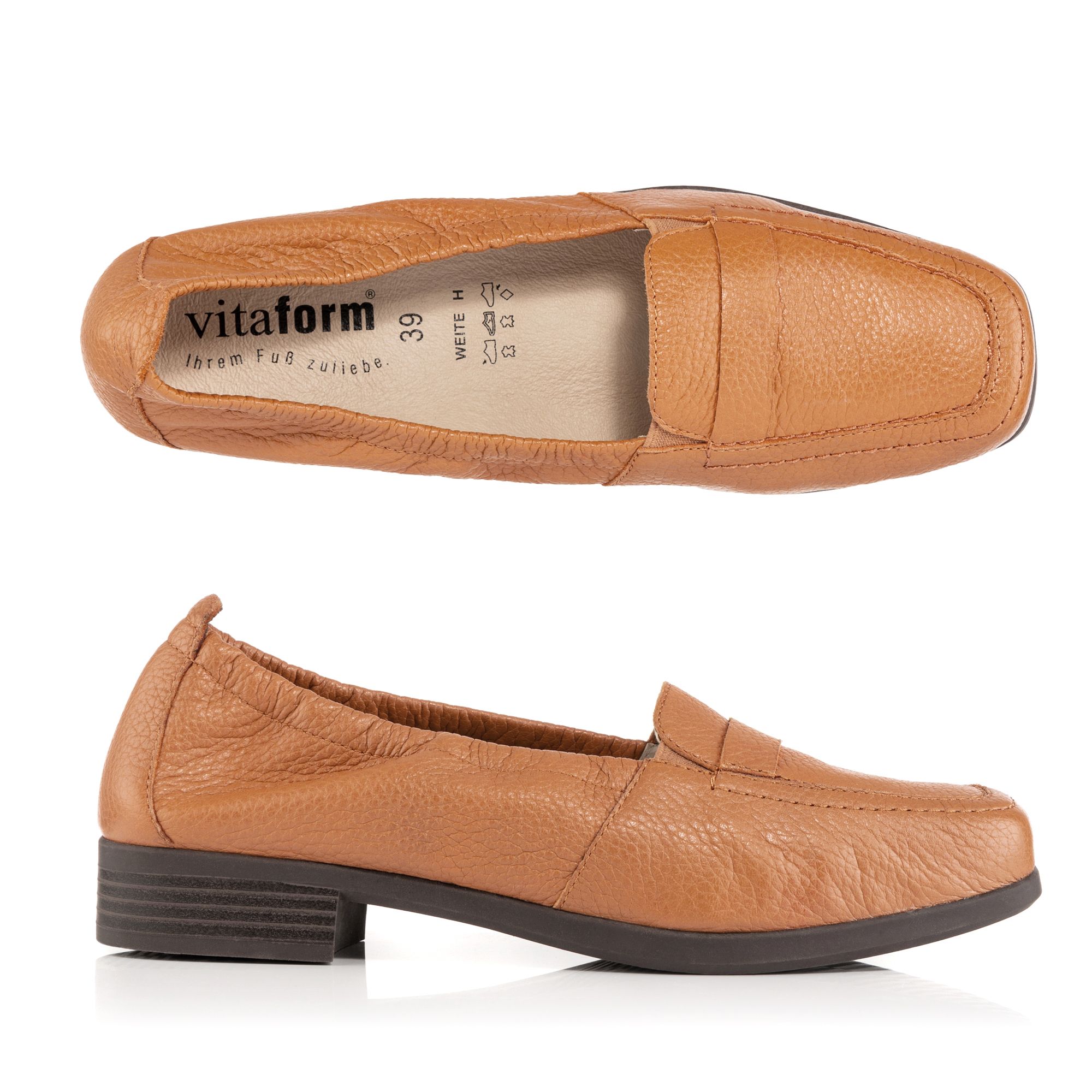 VITAFORM Damen-Slipper Hirschleder Shock-Absorber Sohle Ella