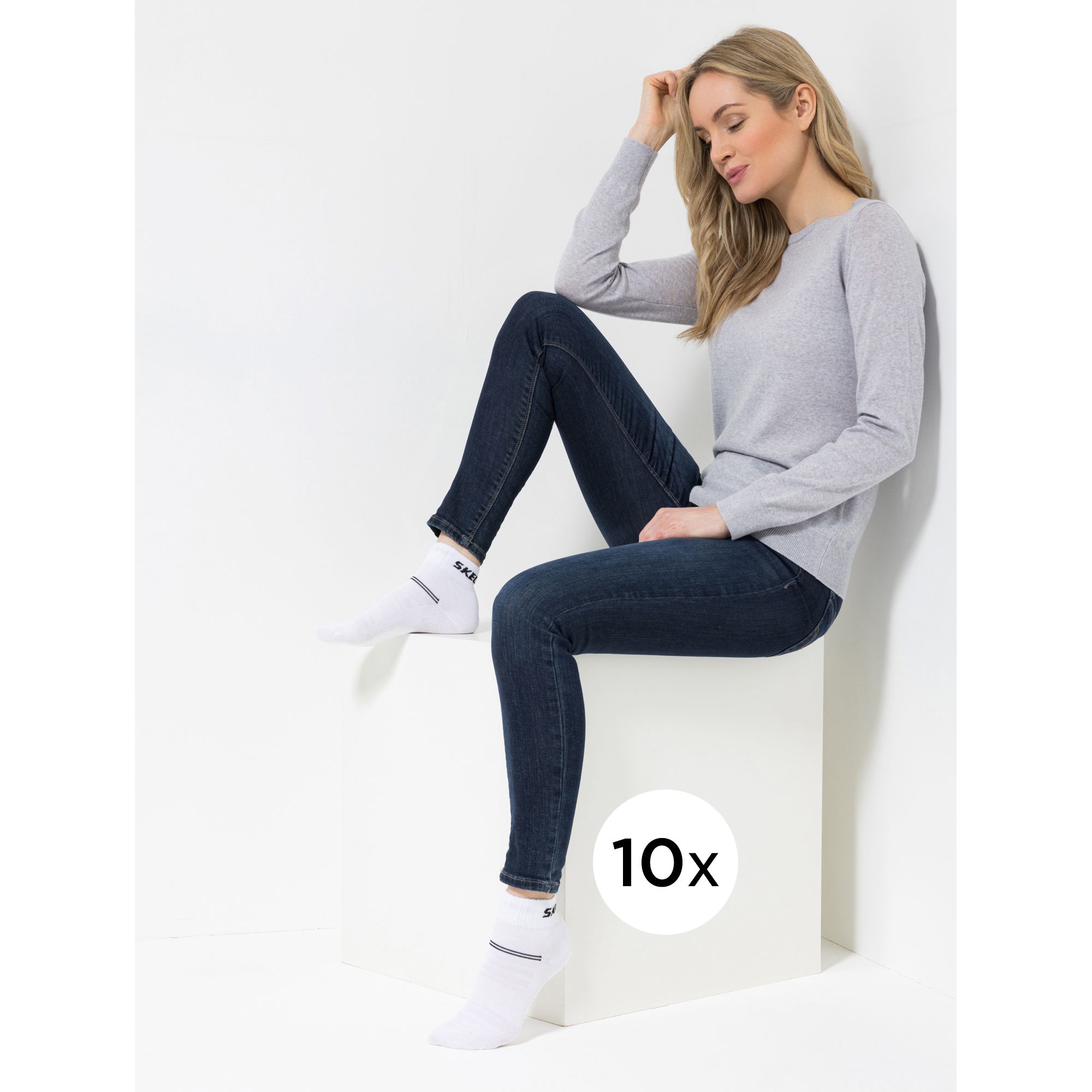 SKECHERS Unisex Basic-Sneaker Baumwollmix 10 Paar
