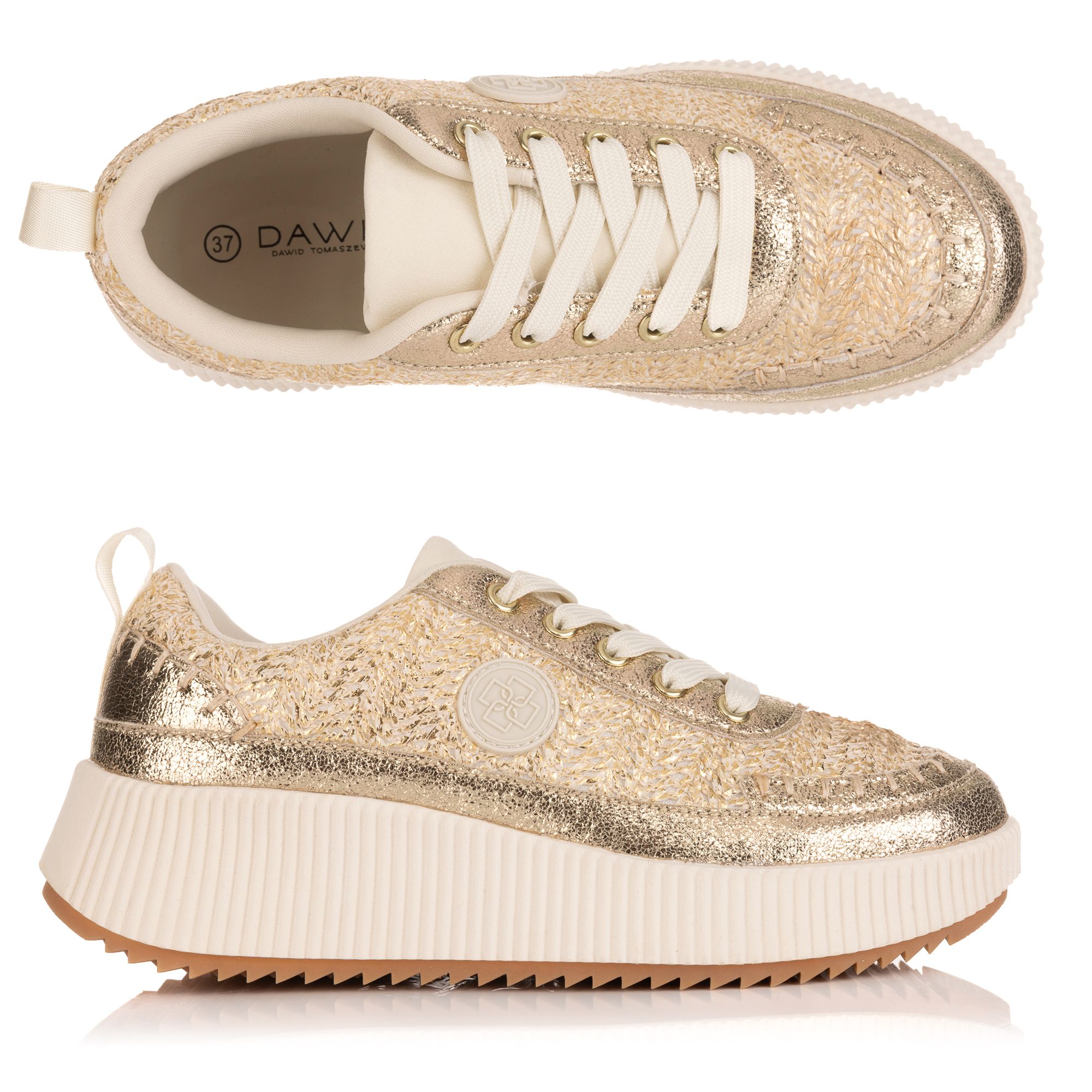 DAWID by Dawid Tomaszewski Damen-Sneaker Häkelnaht-Detail rutschfeste Sohle