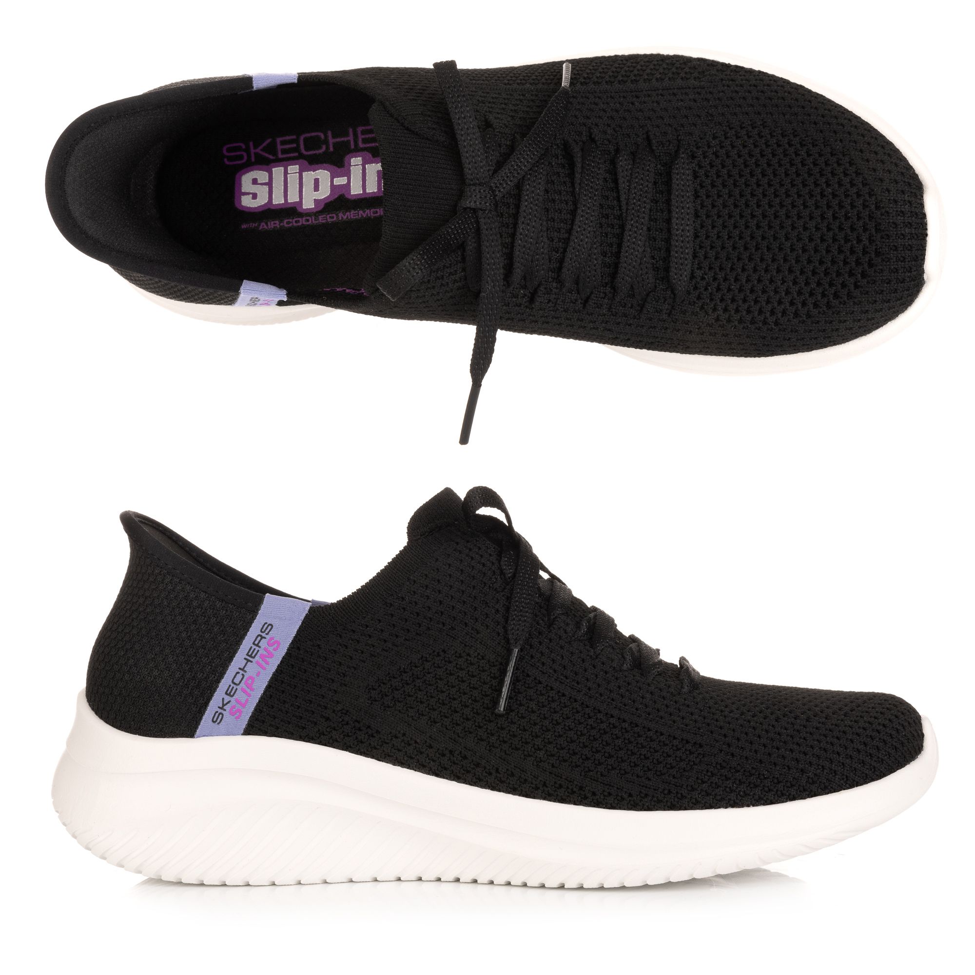 SKECHERS Damen-Slipper Ultra Flex 3.0 Strick Hands Free Slip-Ins