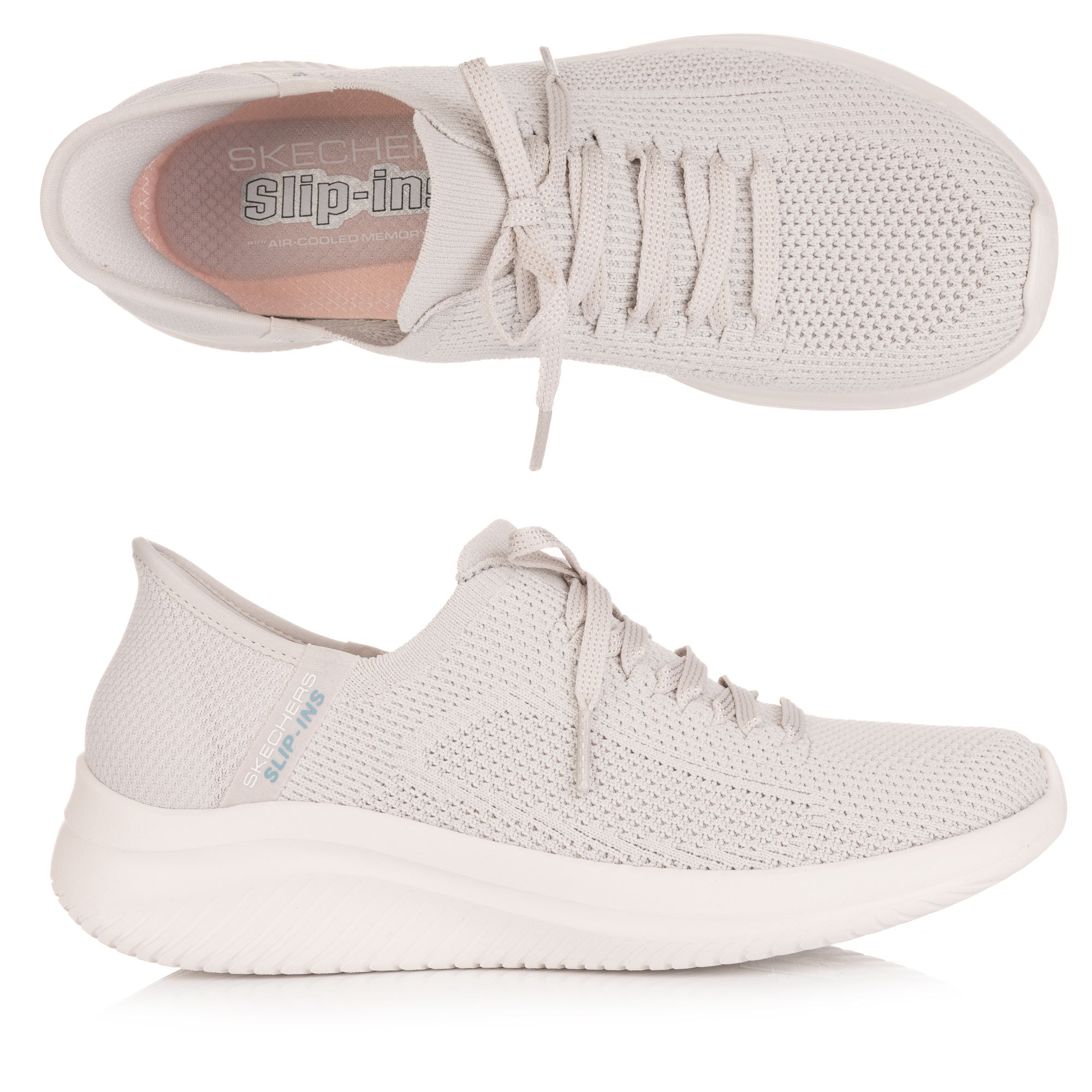 SKECHERS Damen-Slipper Ultra Flex 3.0 Strick Hands Free Slip-Ins