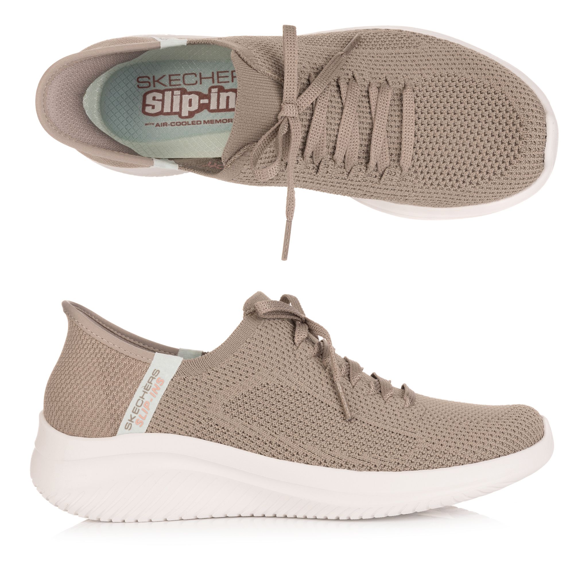 SKECHERS Damen-Slipper Ultra Flex 3.0 Strick Hands Free Slip-Ins