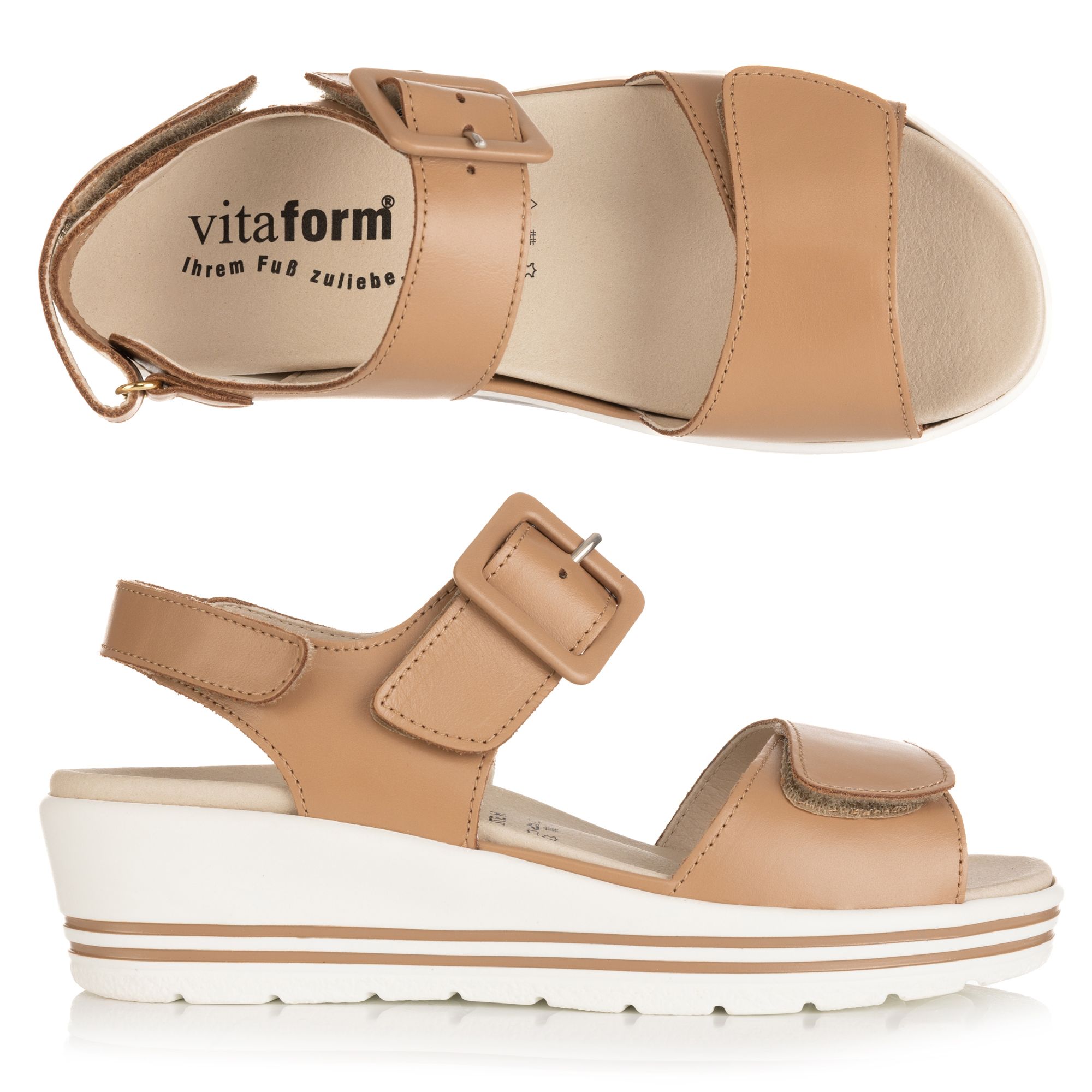 VITAFORM Damen-Sandalette Nappaleder verstellbarer Riemen Sohle Valeria