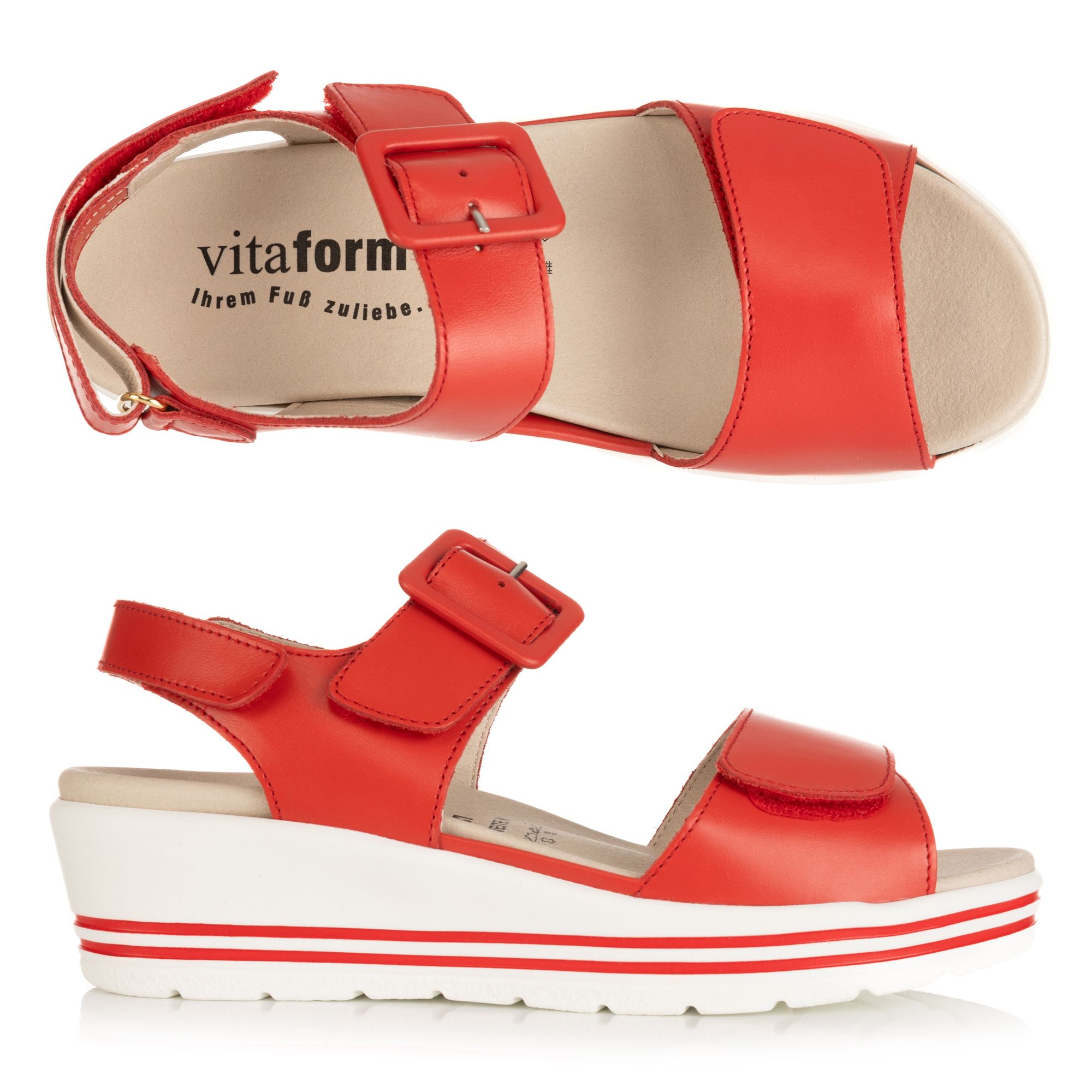 VITAFORM Damen-Sandalette Nappaleder verstellbarer Riemen Sohle Valeria