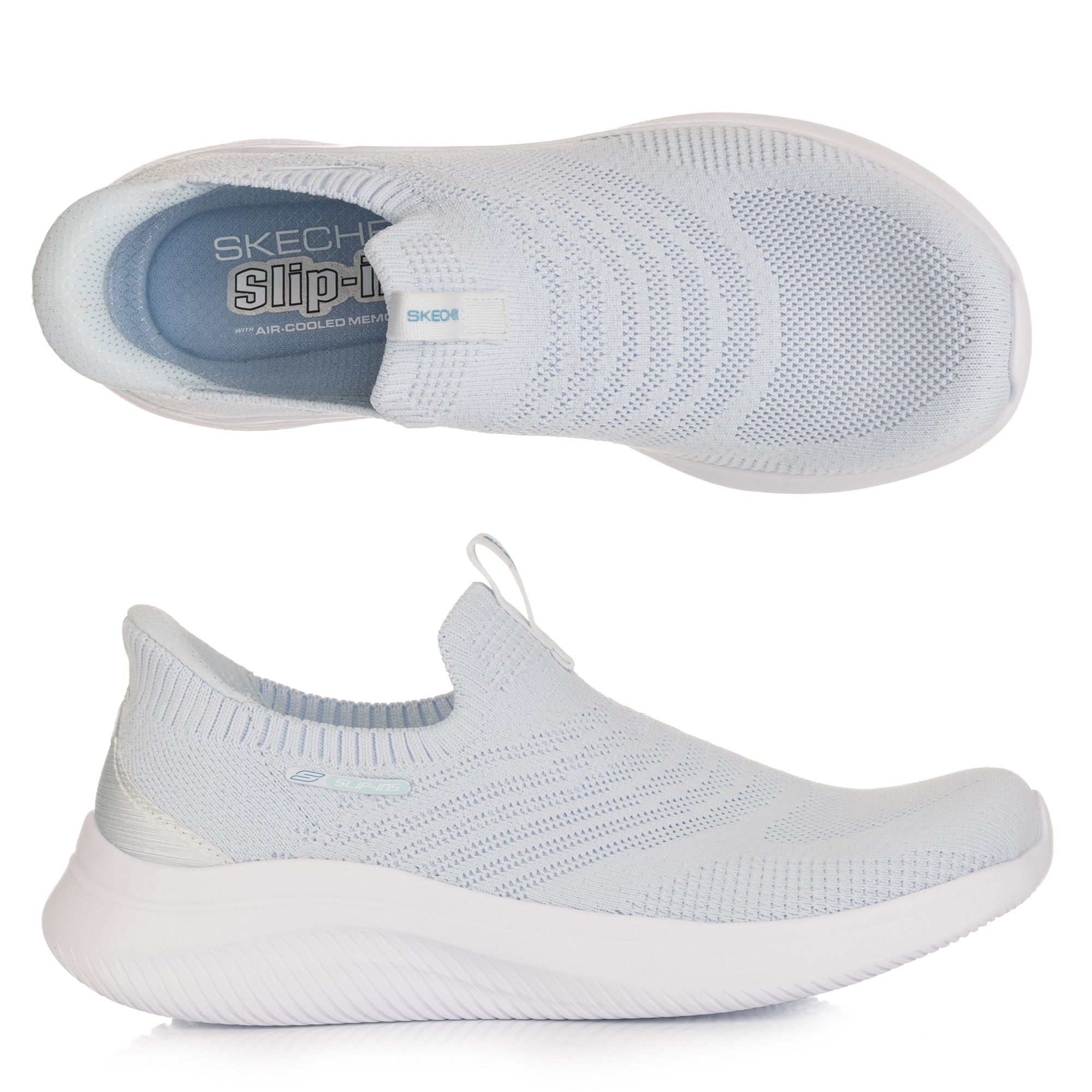 SKECHERS Damen-Slipper Ultra Flex 4.0 Strick Hands Free Slip-Ins®