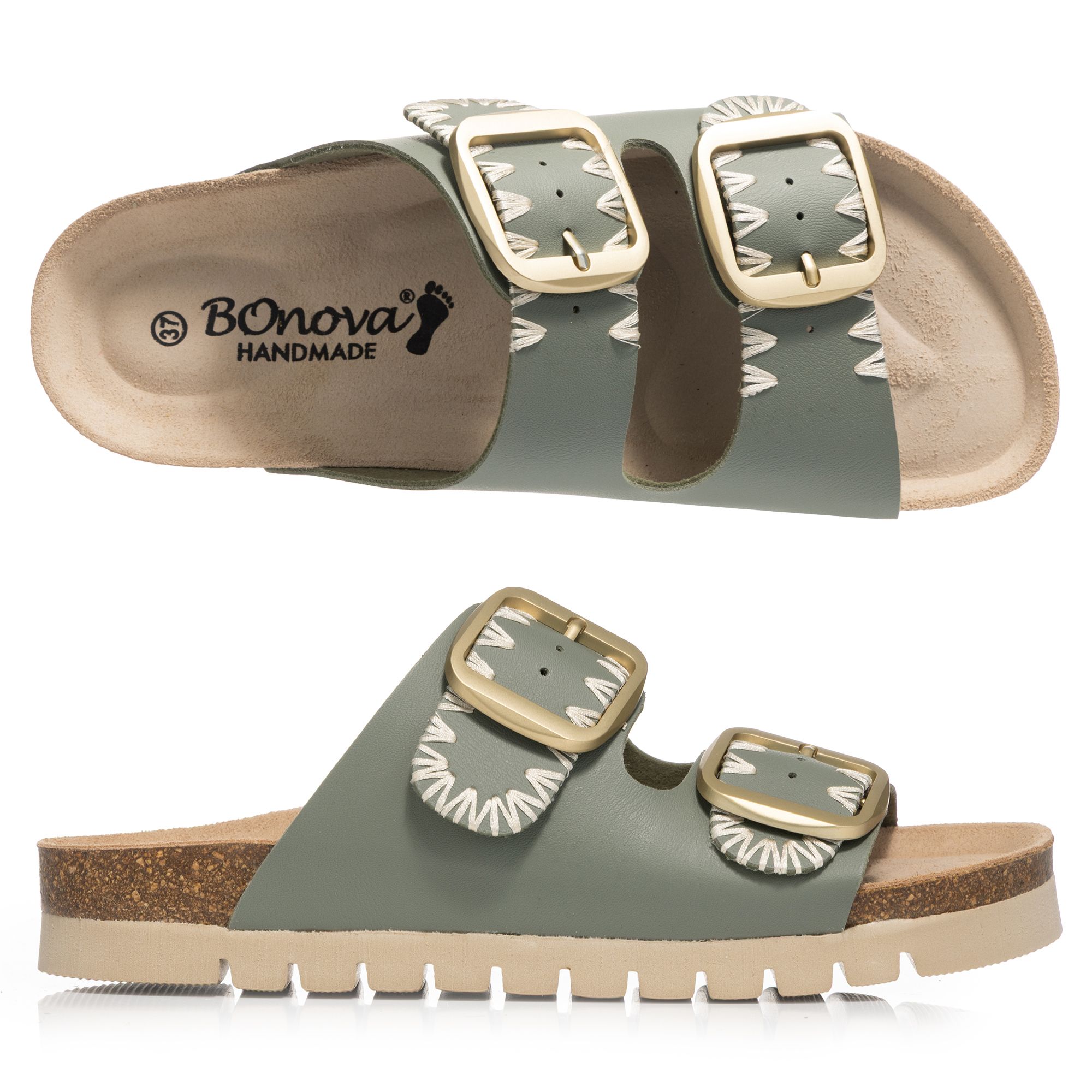 BONOVA Damen Pantolette Bonoflor 2 verstel. Riemen Super-Soft-Fußbett