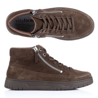 VITAFORM Damen-Hightopsneaker Veloursleder 2 Reißverschlüsse Sohle Marla