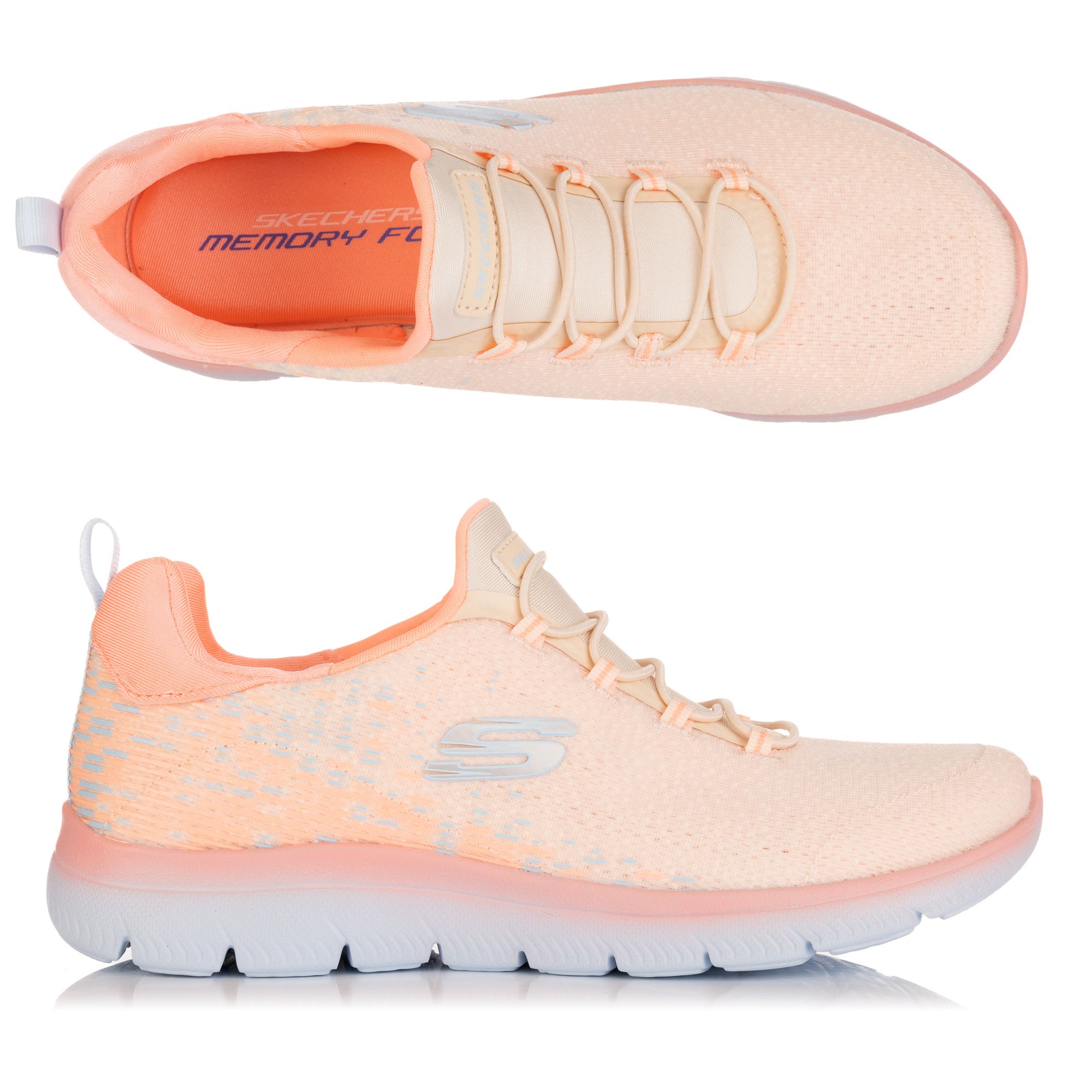 SKECHERS Damen-Slipper Summits Mesh Memory Foam