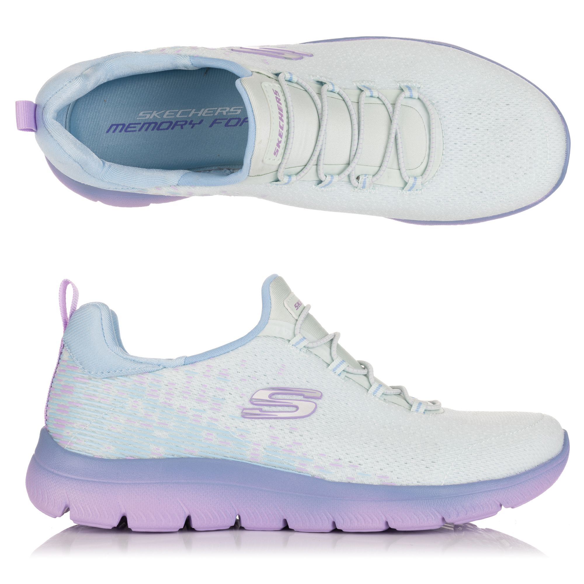 SKECHERS Damen-Slipper Summits Mesh Memory Foam