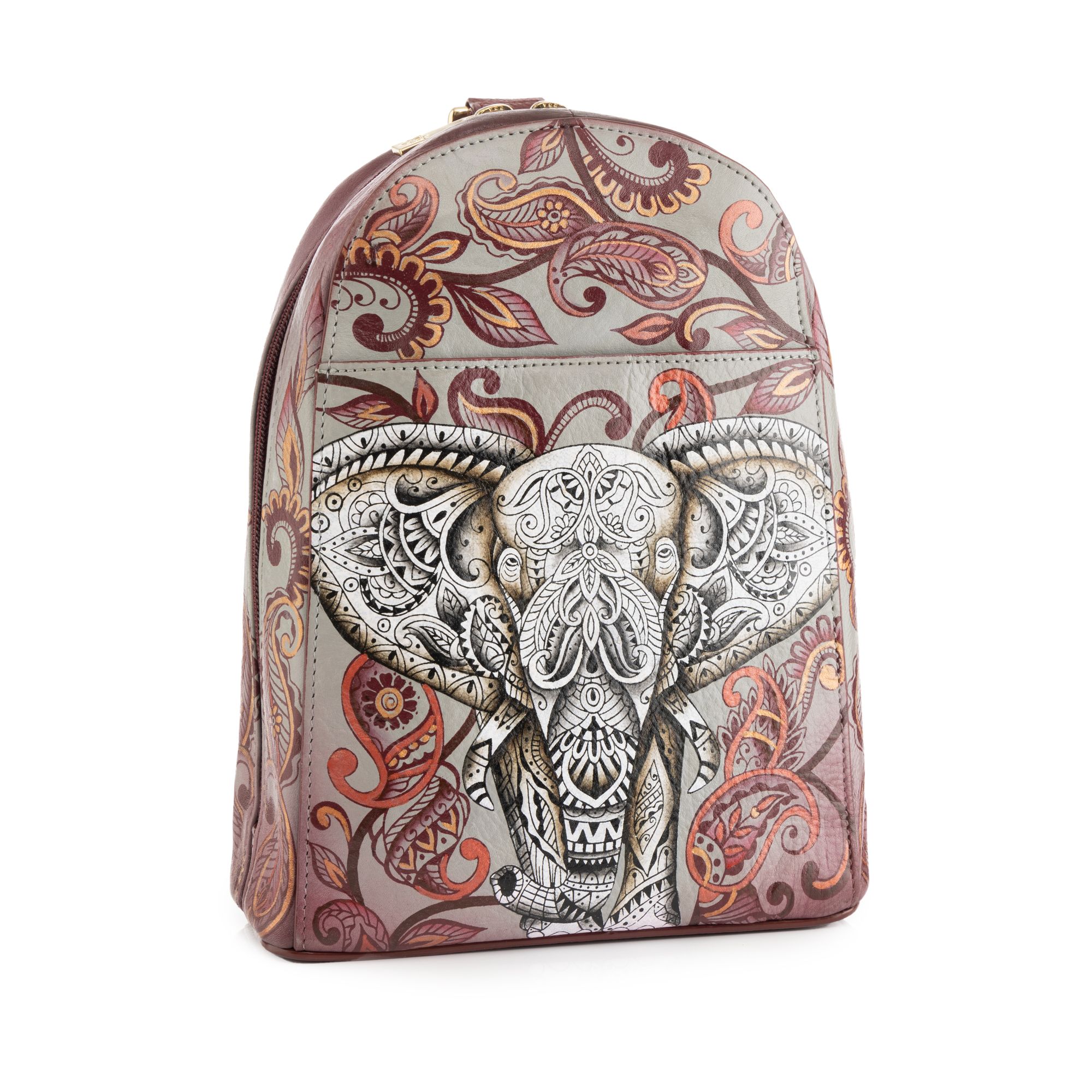 ANUSCHKA® Umhängetasche echt Leder div. Fächer handbemalt