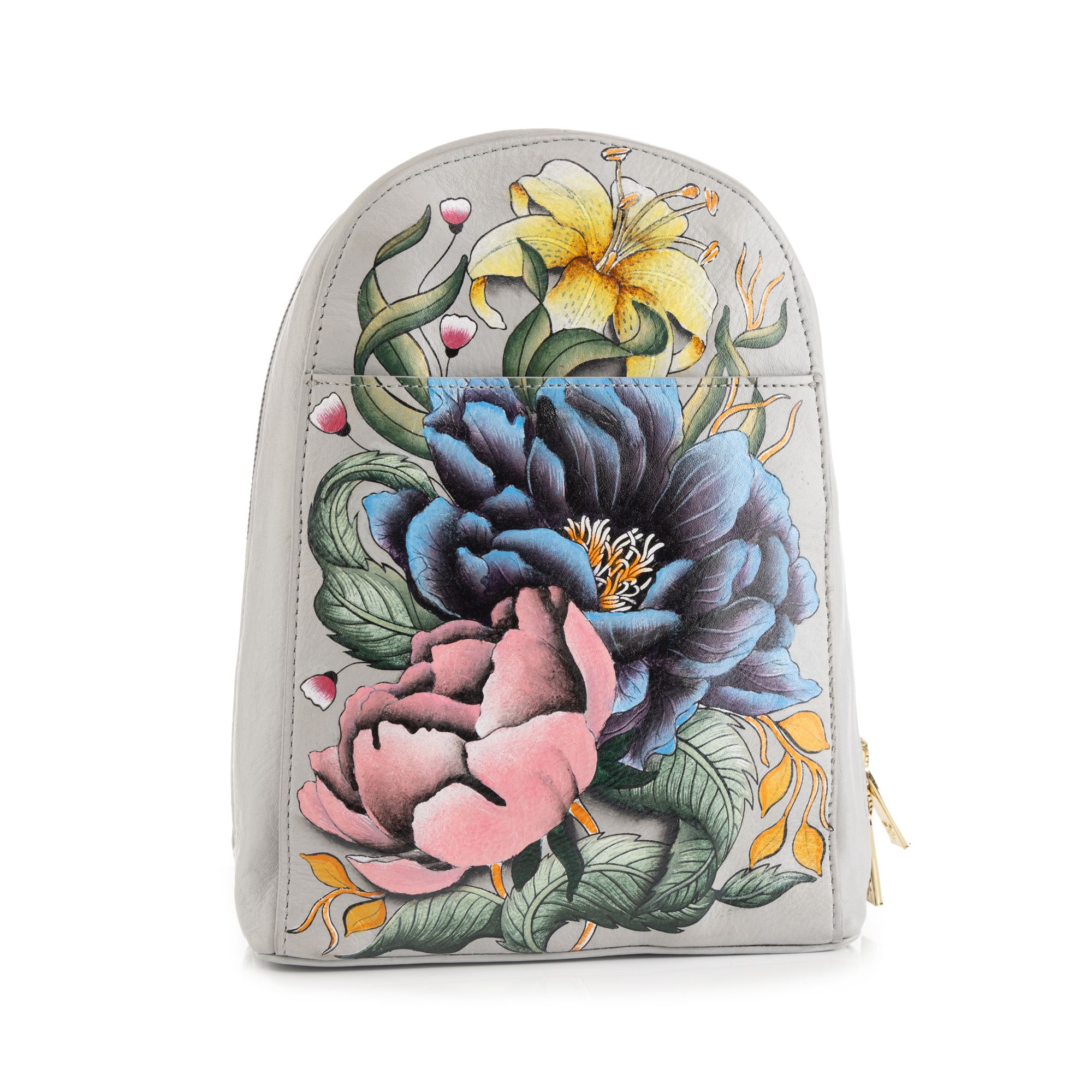ANUSCHKA® Umhängetasche echt Leder div. Fächer handbemalt