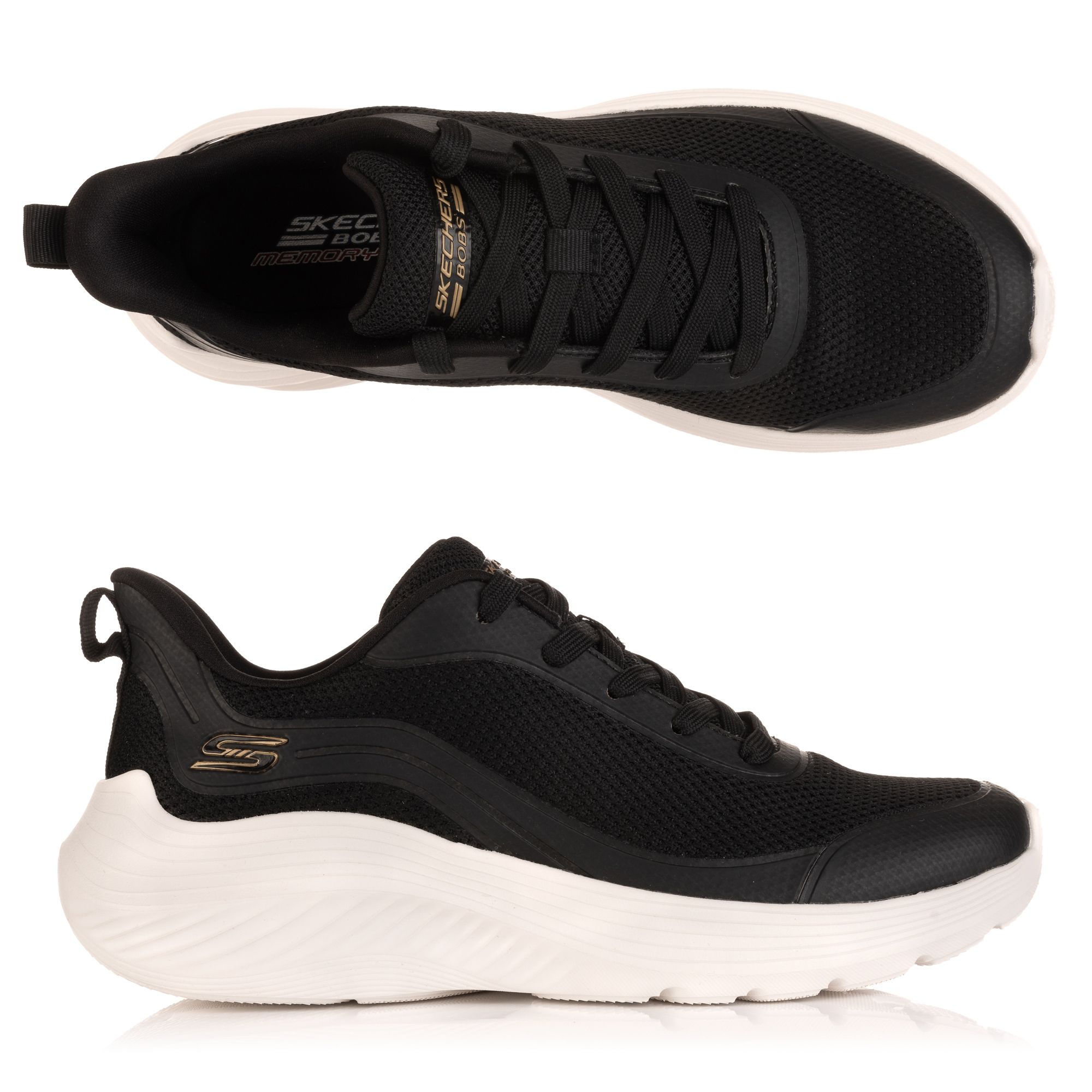 SKECHERS Damen-Sneaker Bobs Squad Waves Materialmix Memory Foam