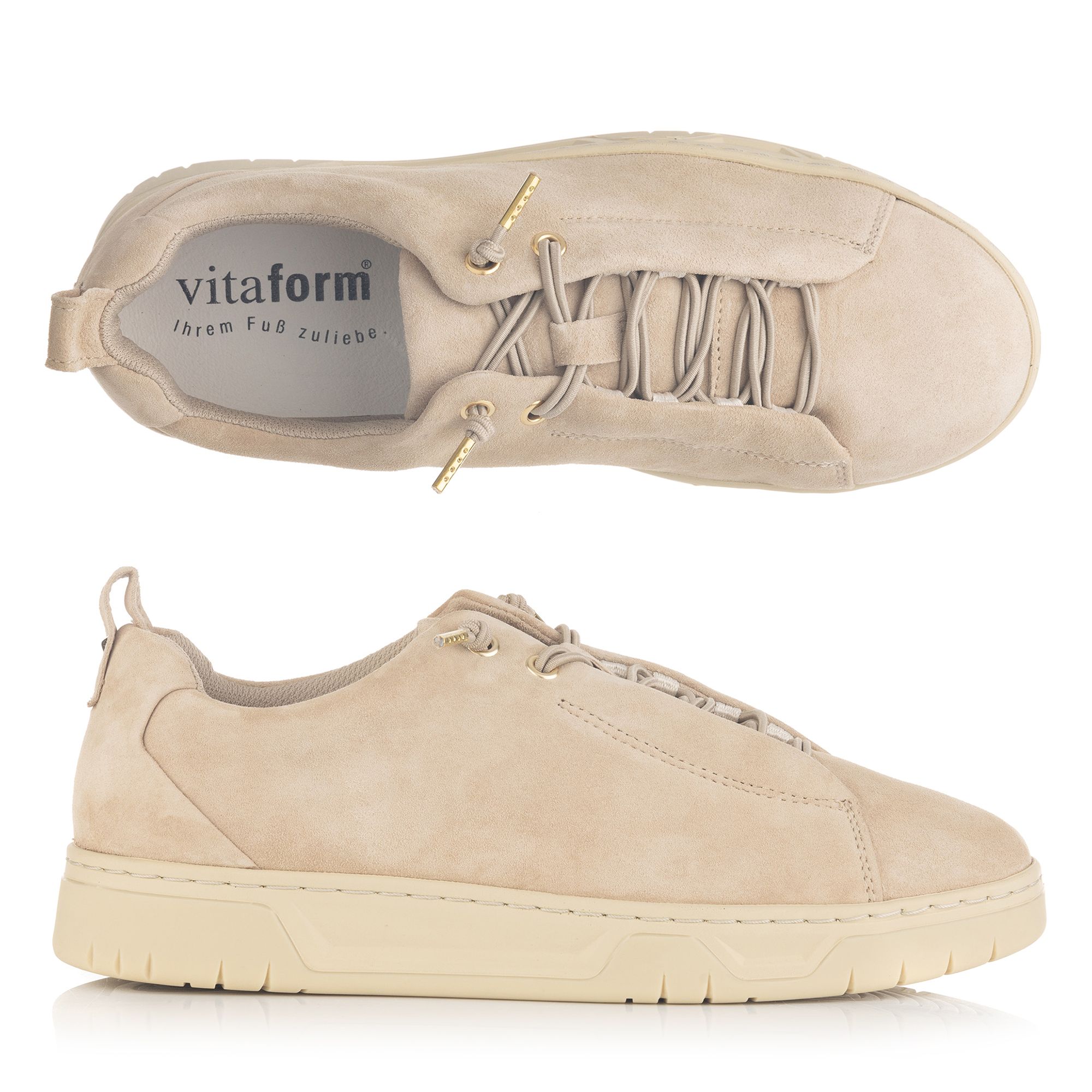 VITAFORM Damen-Sneaker Samtziege elastische Schnürung Sohle Marla