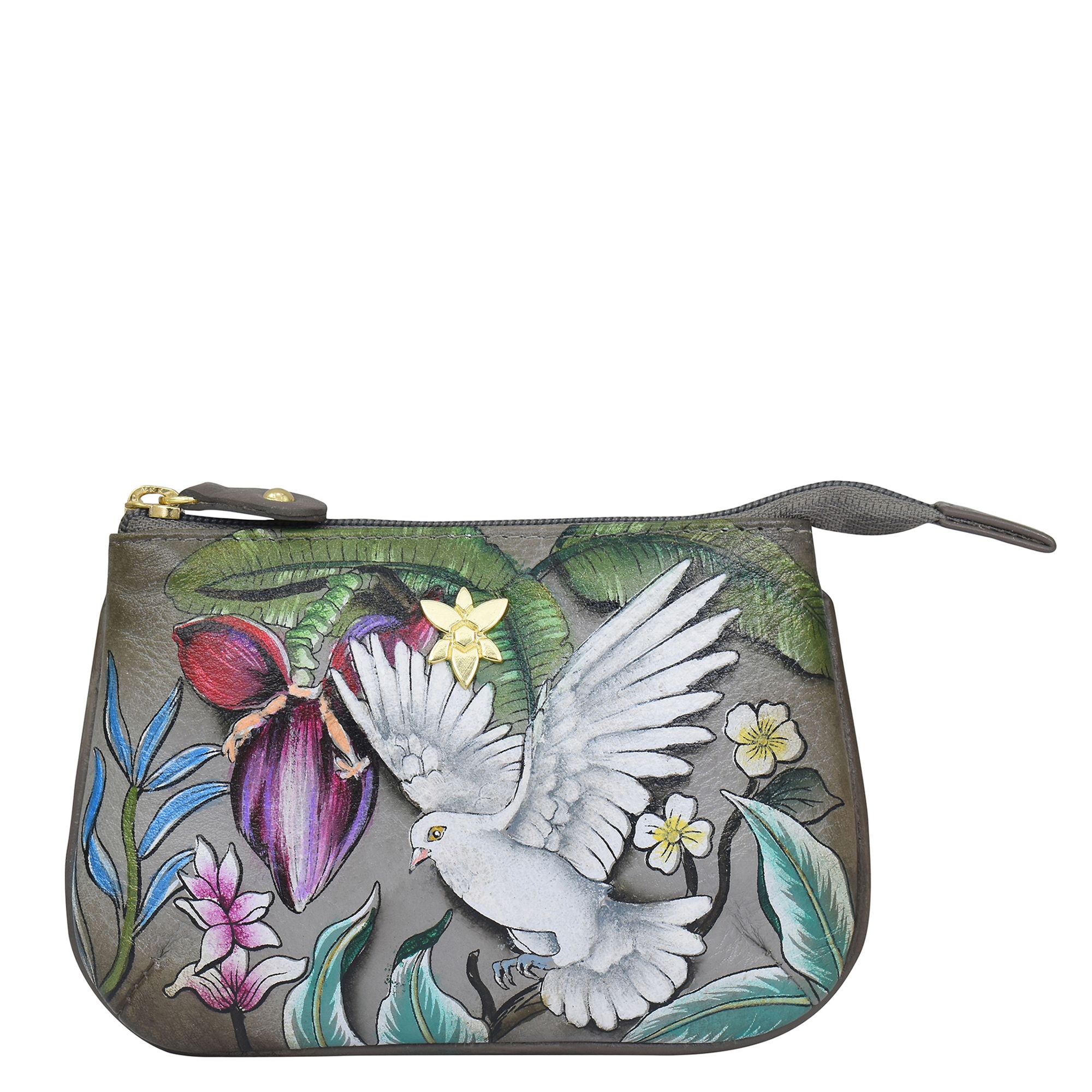 ANUSCHKA® Geldbörse echt Leder Medium handbemalt