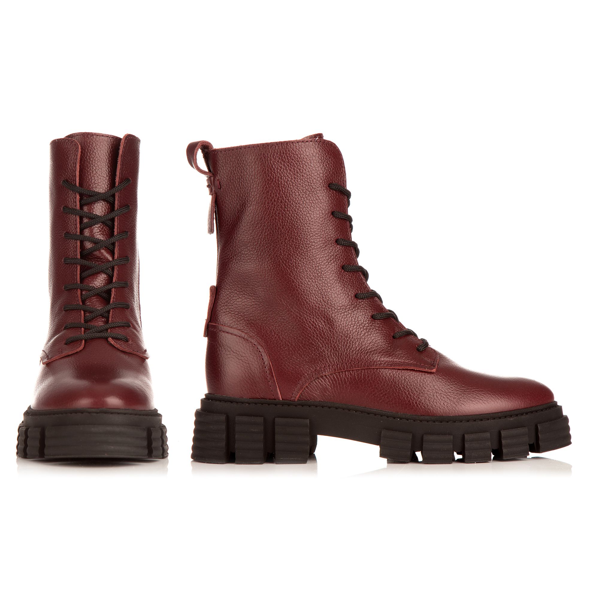 VIA MILANO Damen-Stiefel Echt Leder Reißverschluss Leichte Laufsohle