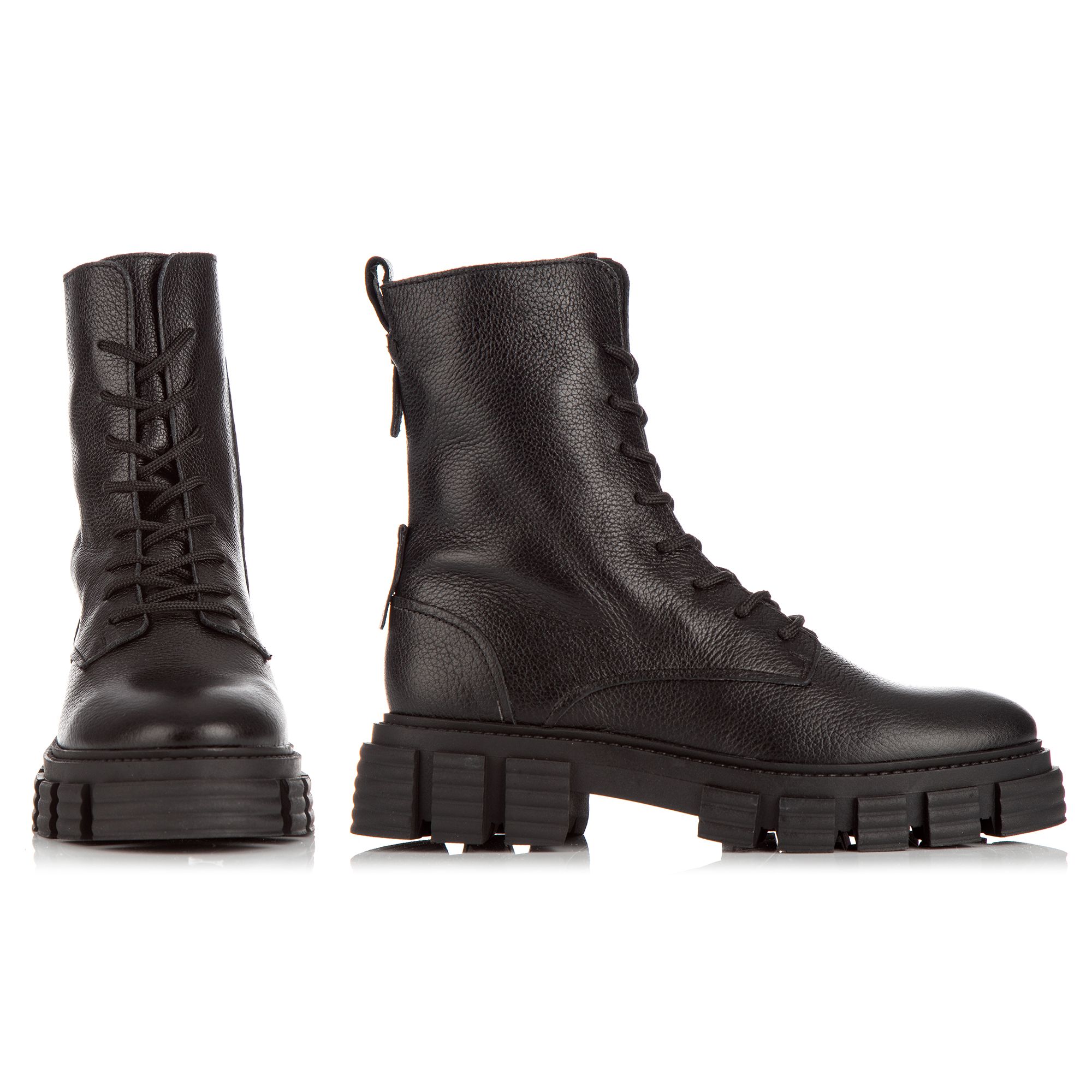 VIA MILANO Damen-Stiefel Echt Leder Reißverschluss Leichte Laufsohle