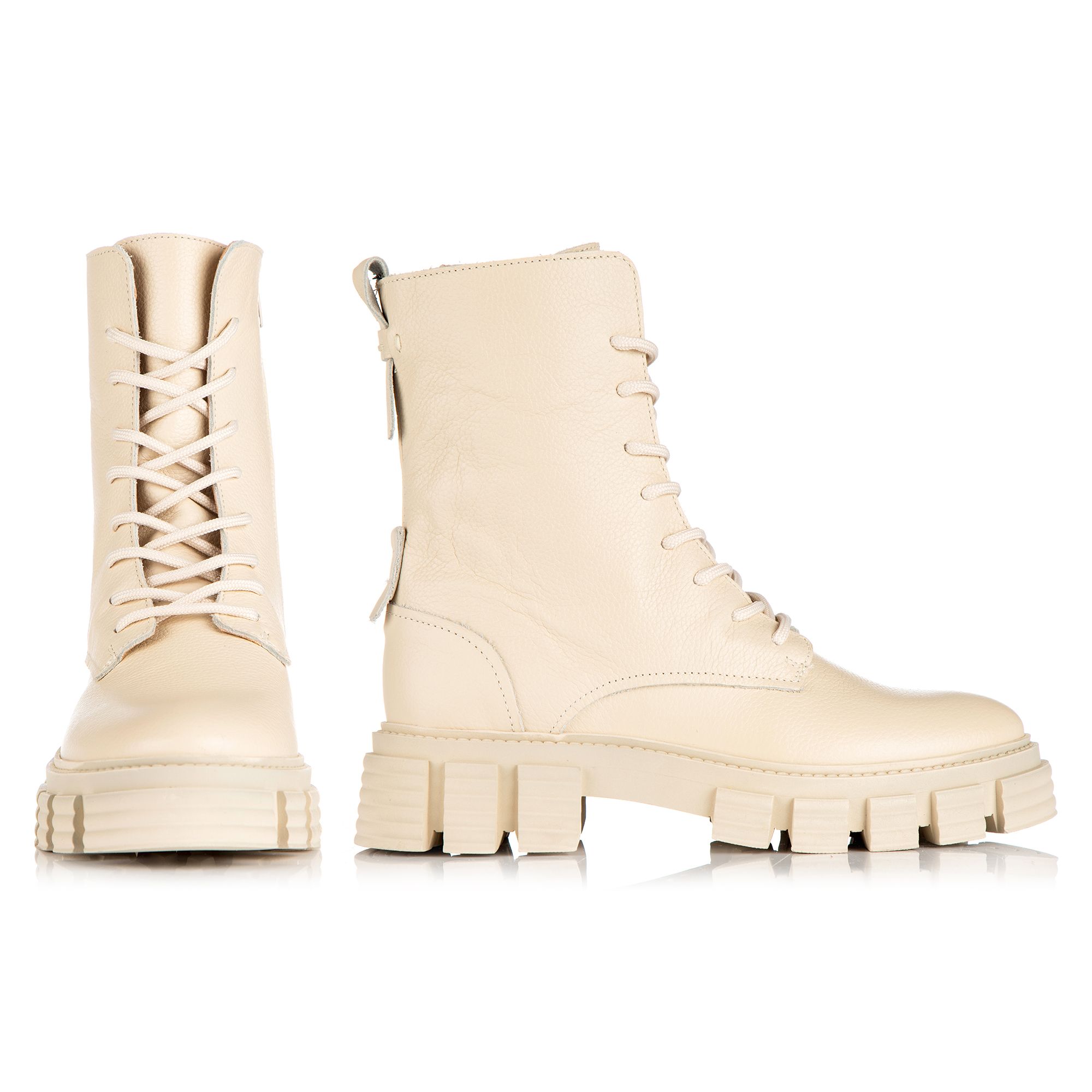 VIA MILANO Damen-Stiefel Echt Leder Reißverschluss Leichte Laufsohle