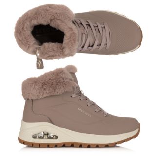 SKECHERS Damen-Stiefelette Uno Rugged Materialmix Memory Foam