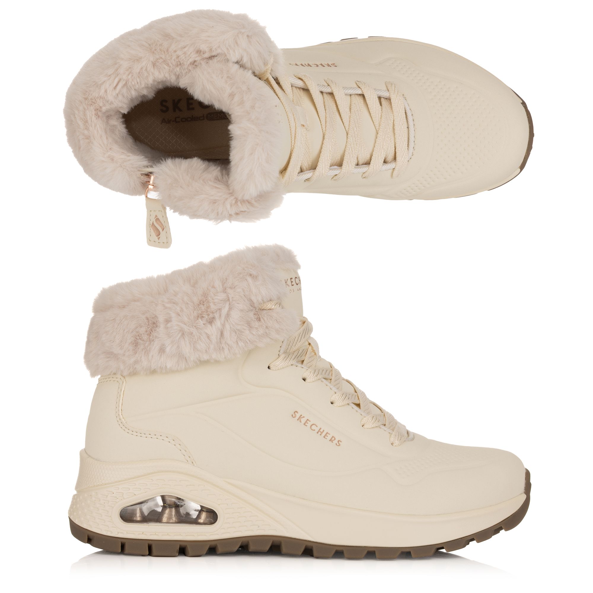 SKECHERS Damen-Stiefelette Uno Rugged Materialmix Memory Foam