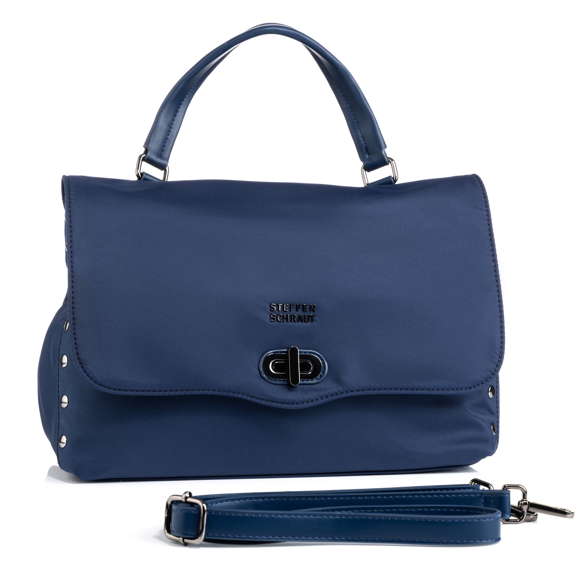 STEFFEN SCHRAUT Henkeltasche Nietenbesatz div. Fächer verst. Schulterriemen