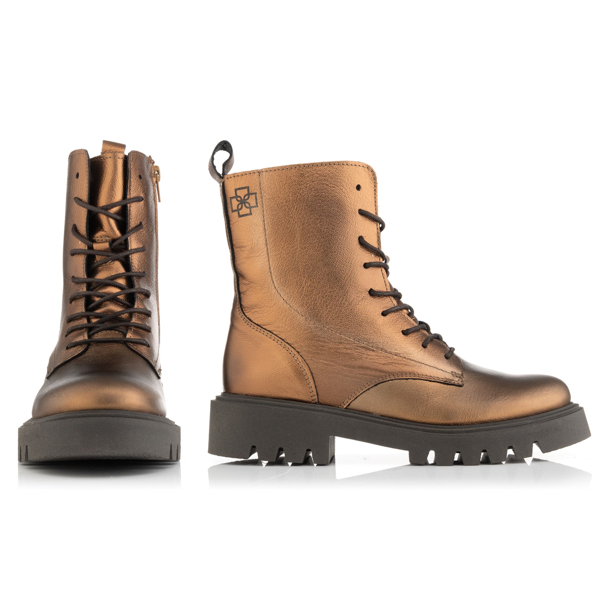 DAWID by Dawid Tomaszewski Damen-Stiefelette echt Leder Metallic-Optik