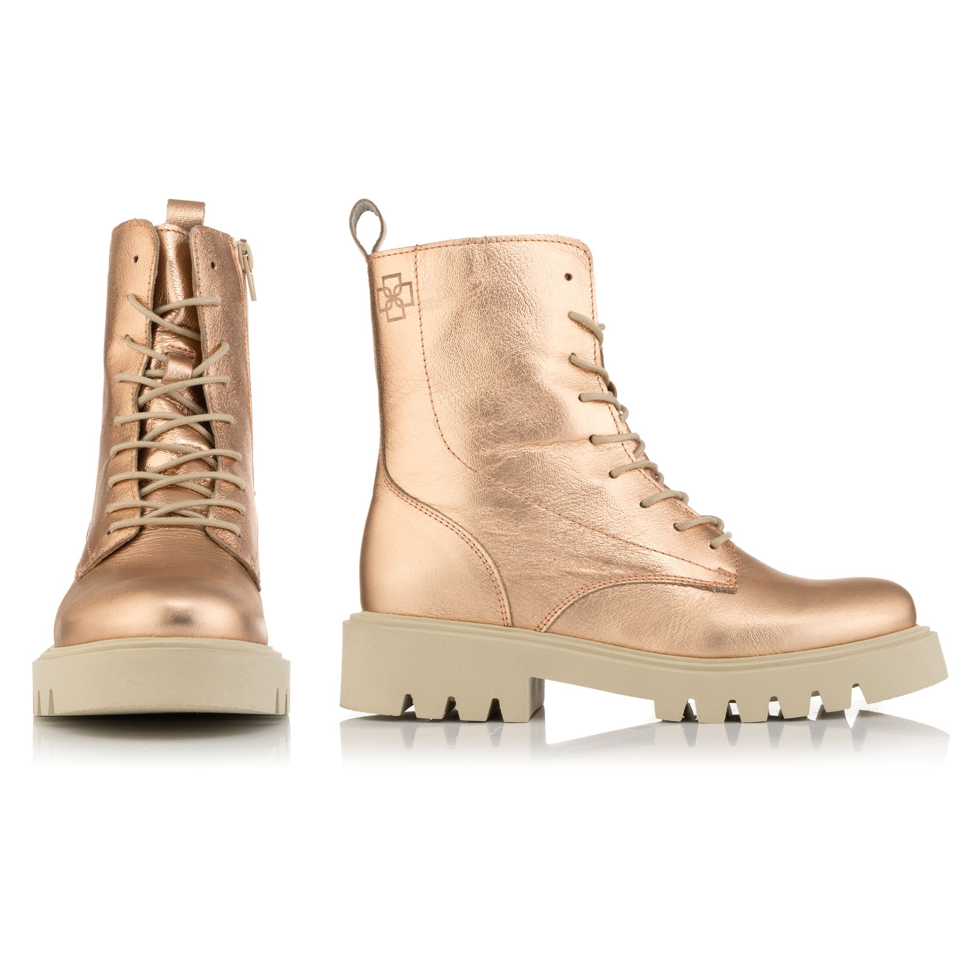 DAWID by Dawid Tomaszewski Damen-Stiefelette echt Leder Metallic-Optik