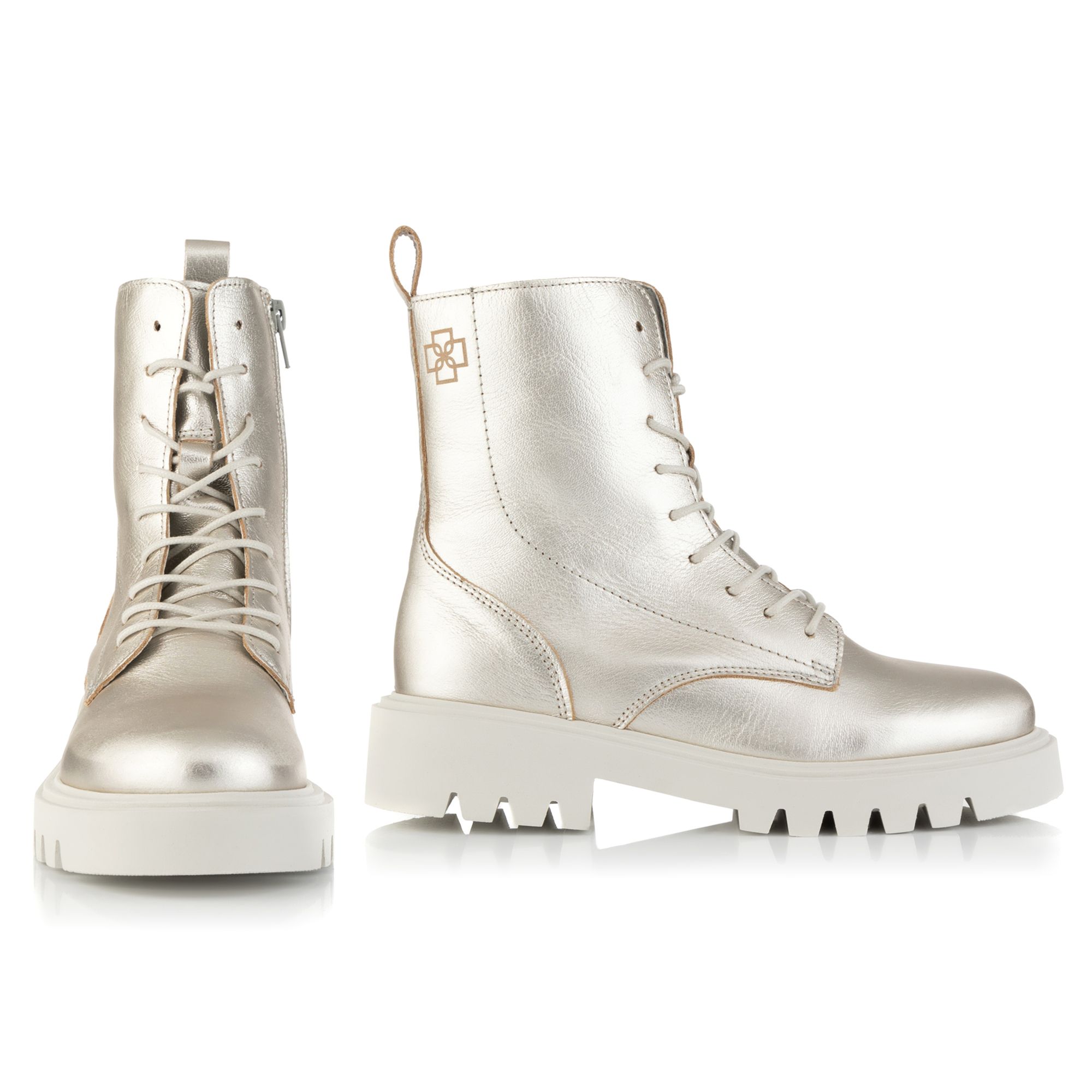 DAWID by Dawid Tomaszewski Damen-Stiefelette echt Leder Metallic-Optik