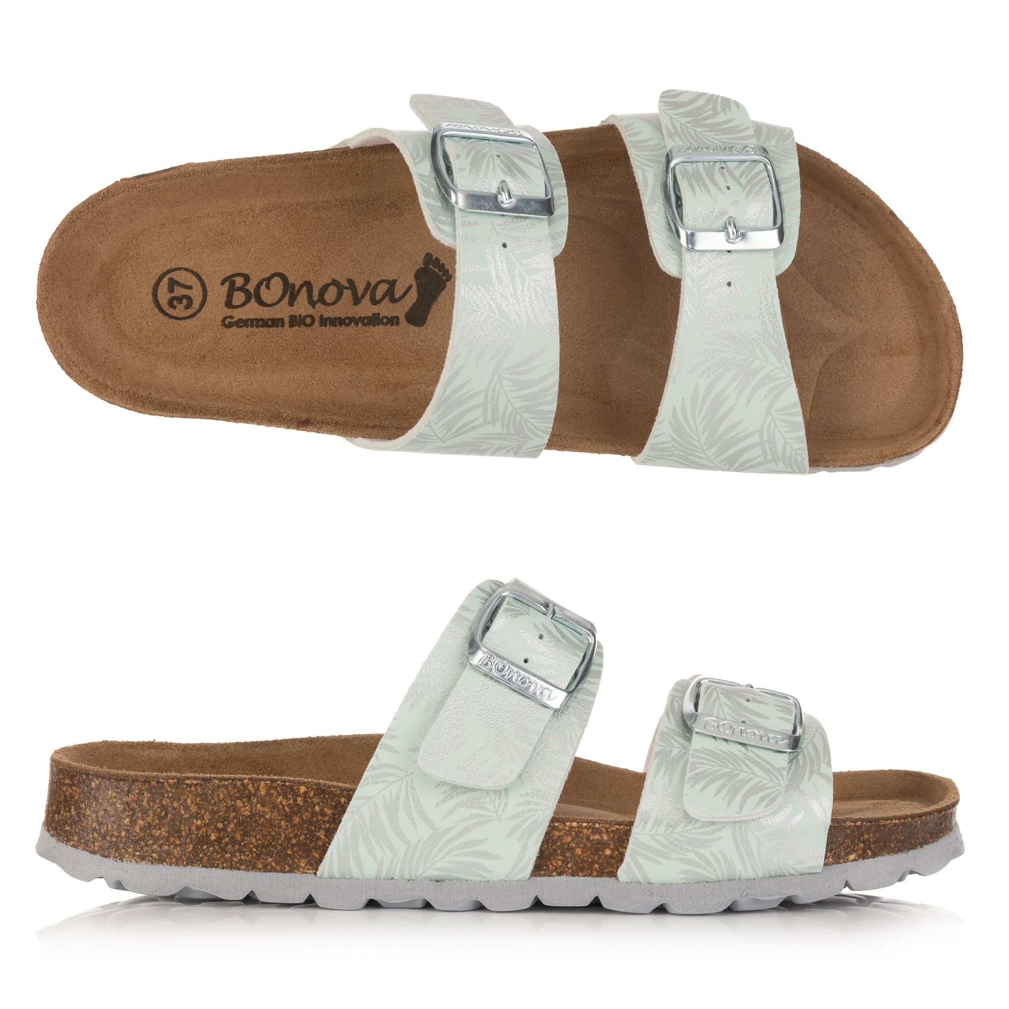 BONOVA Damen-Pantolette Bonoflor 2 verstellbare Riemen Super-Soft-Fußbett