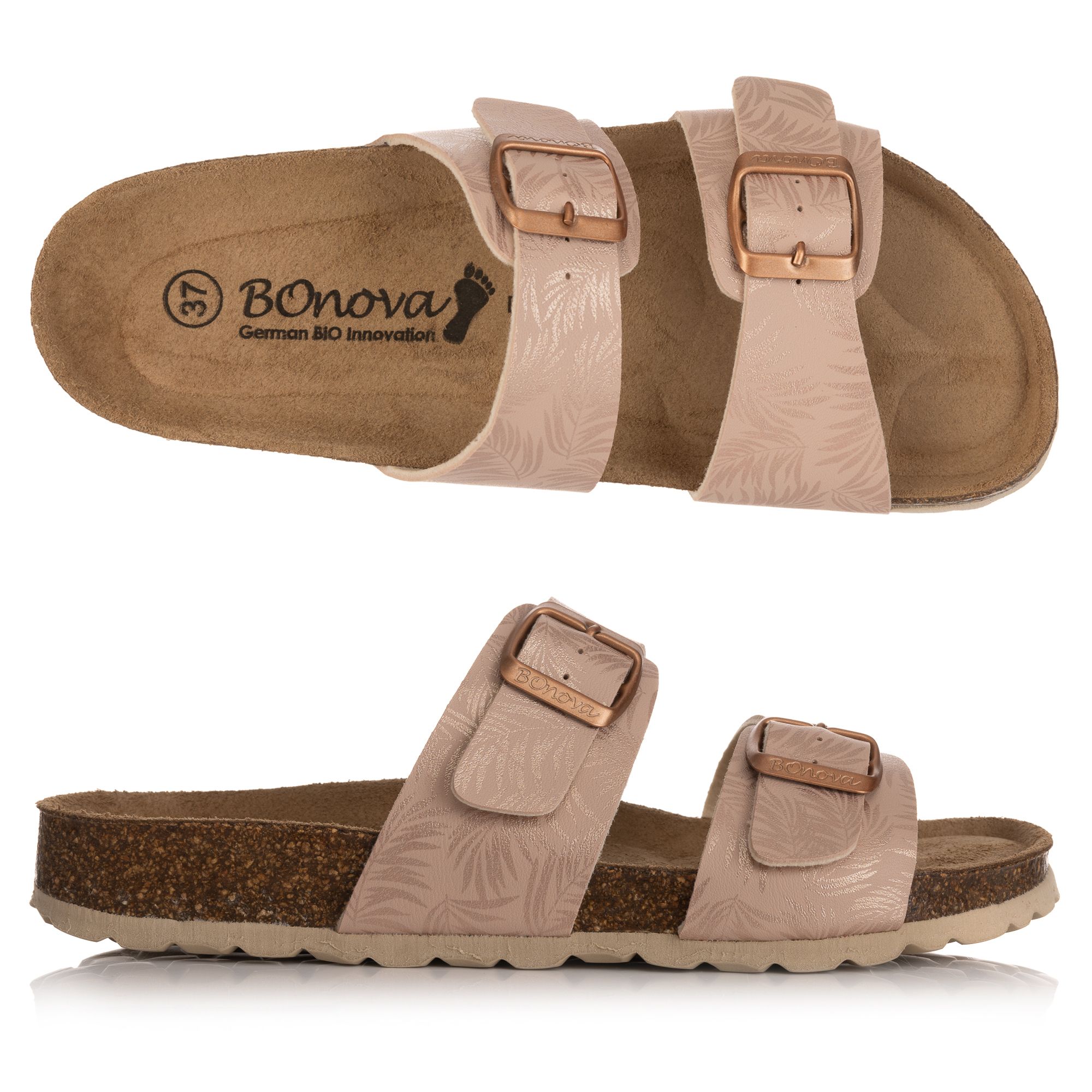 BONOVA Damen-Pantolette Bonoflor 2 verstellbare Riemen Super-Soft-Fußbett